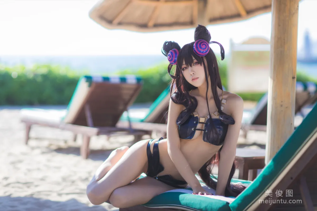 [COS] Anime Blogger Shui Miao aqua Purple Style Swimsuit Ver Photo Set photo 10