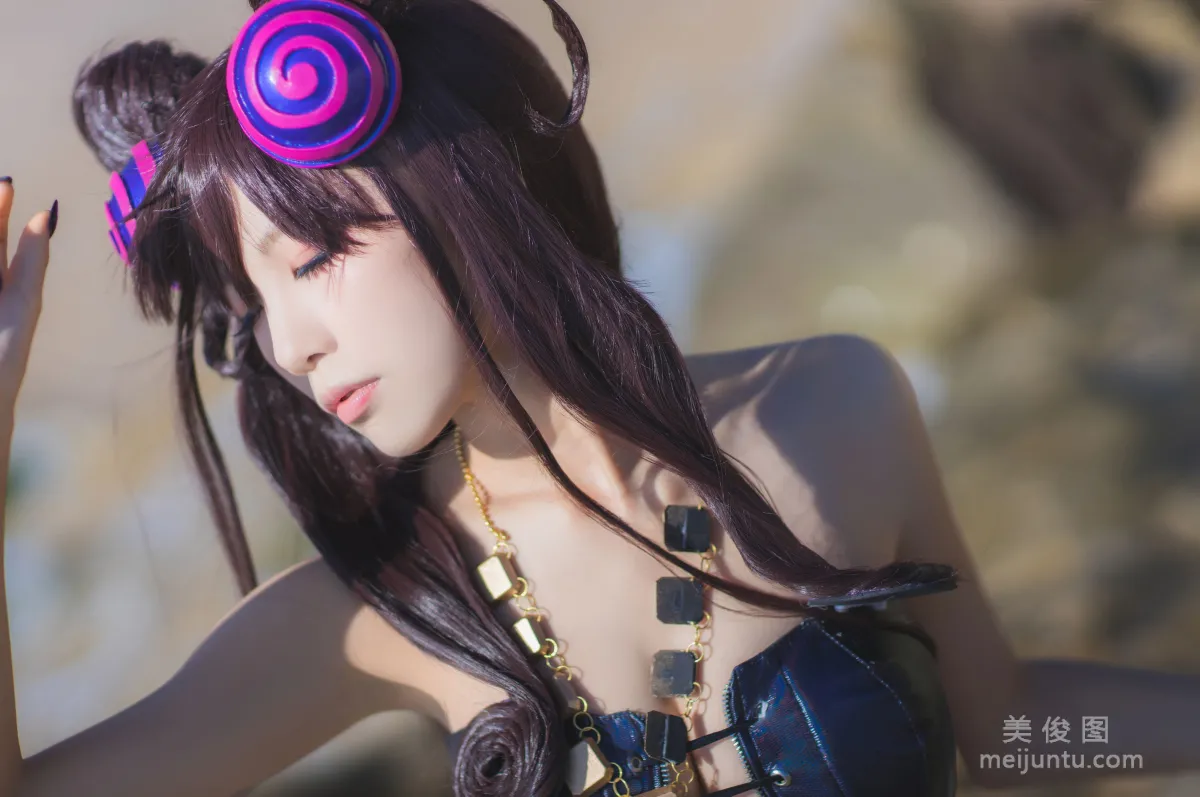 [COS] Anime Blogger Shui Miao aqua Purple Style Swimsuit Ver Photo Set photo 20