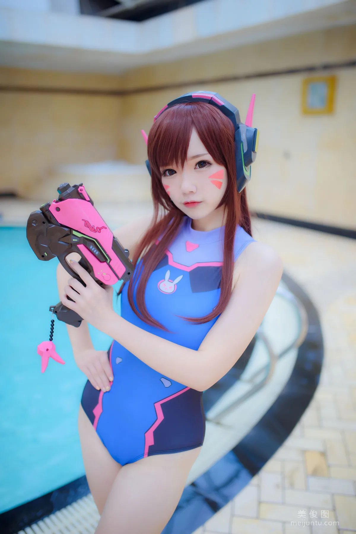 [COS] Anime Blogger Xueqing Astra D.Va Swimsuit Photo Set photo 2