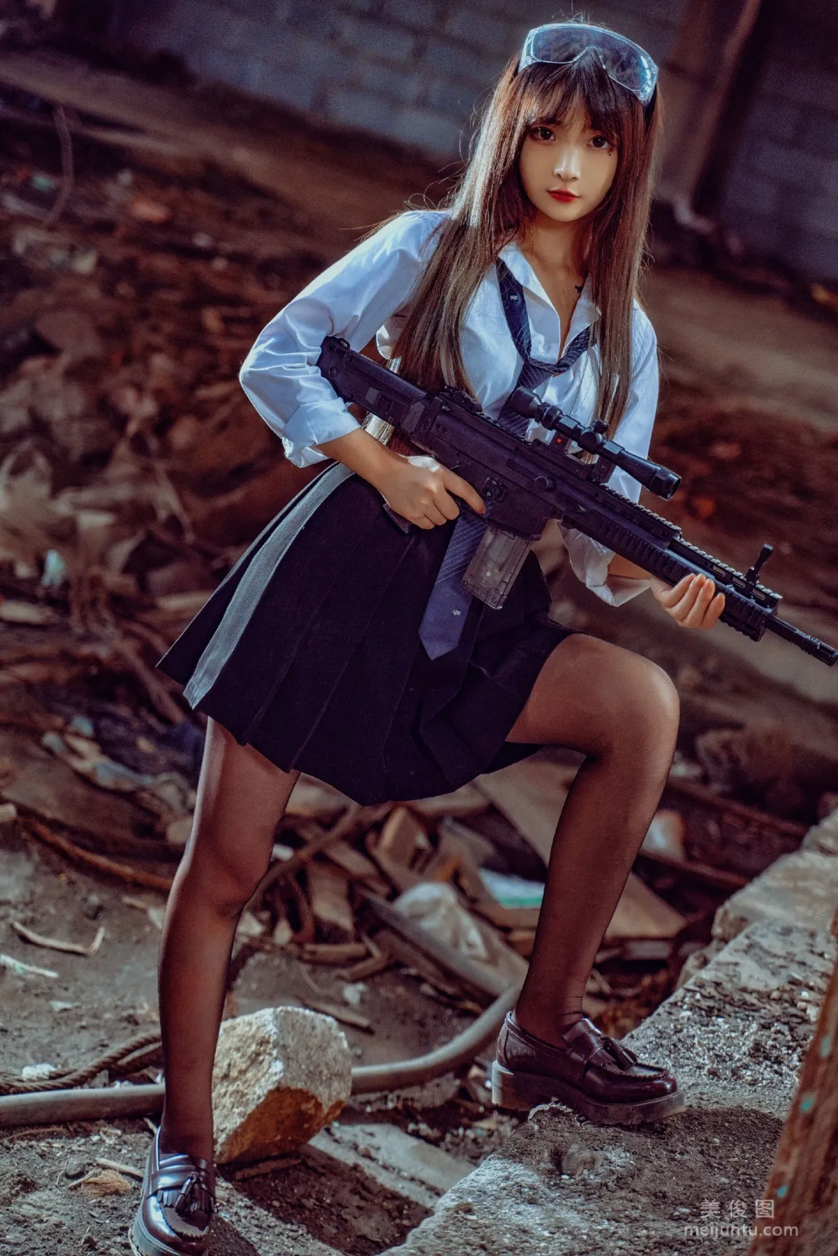 [COS] 2D Beauty Guchuan kagura, Armed JK, Photo Set photo 5