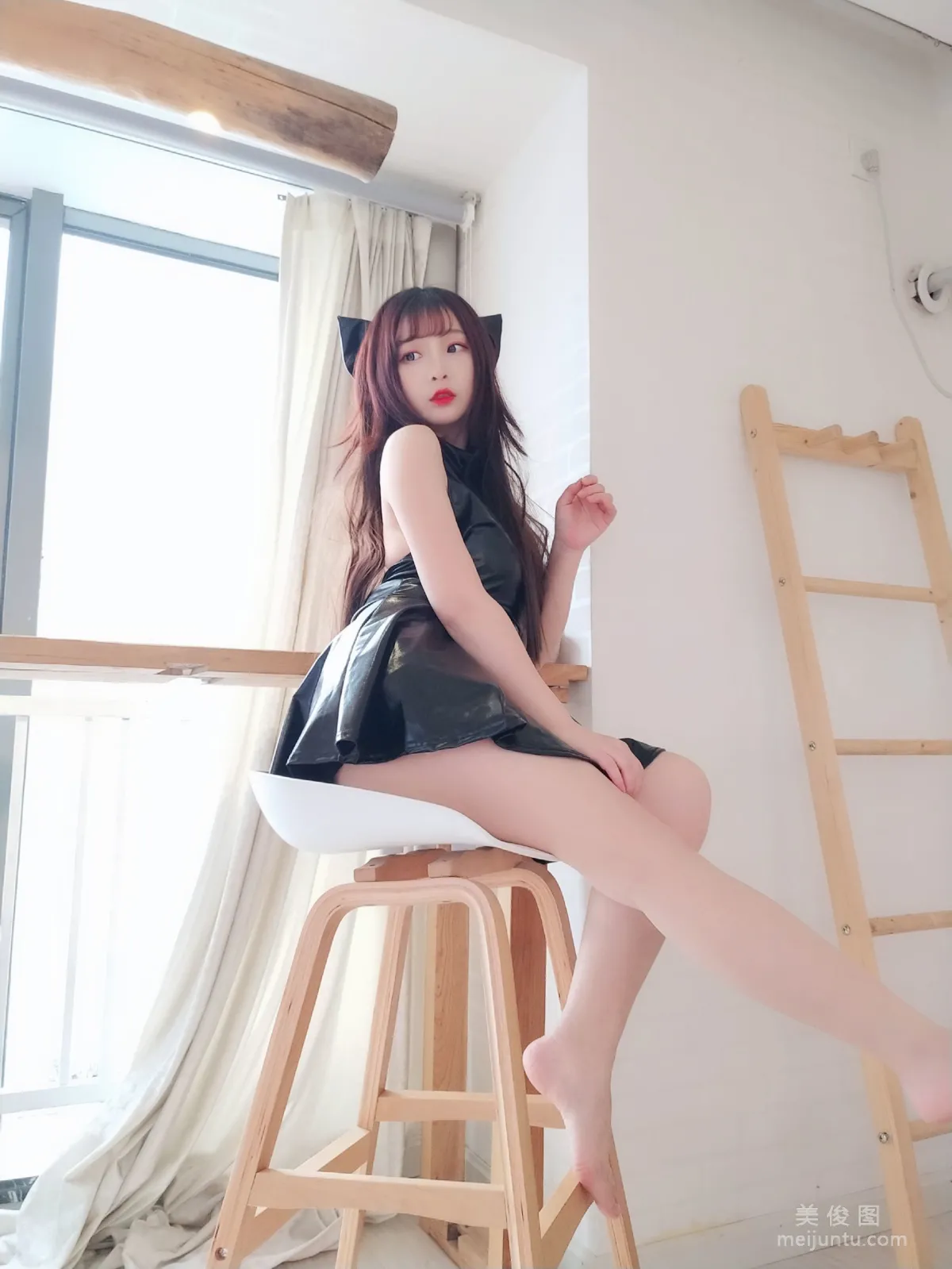 2D Beauty Guchuan kagura, Black Shiny Dress Photo Set photo 9