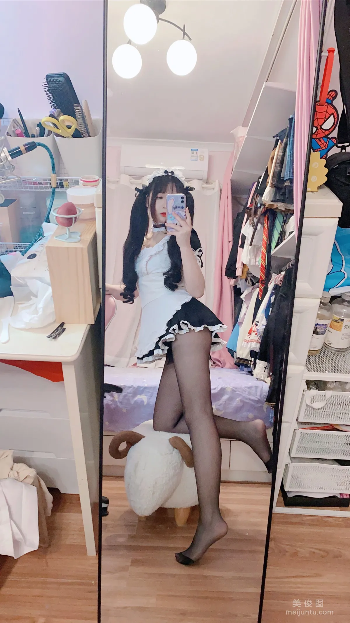 2D Girl Guchuan kagura, Black Stockings Maid Photo Set photo 15