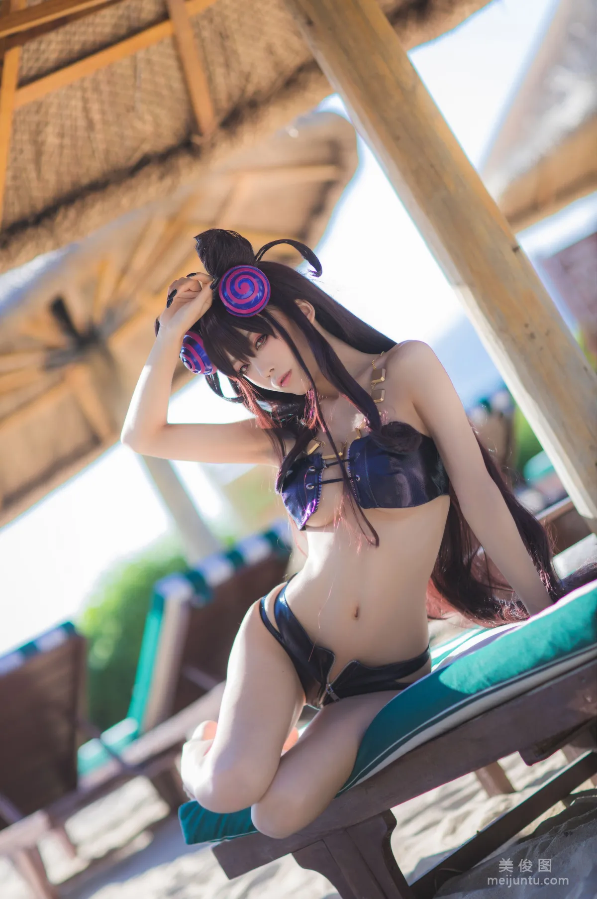 [COS] Anime Blogger Shui Miao aqua Purple Style Swimsuit Ver Photo Set photo 9