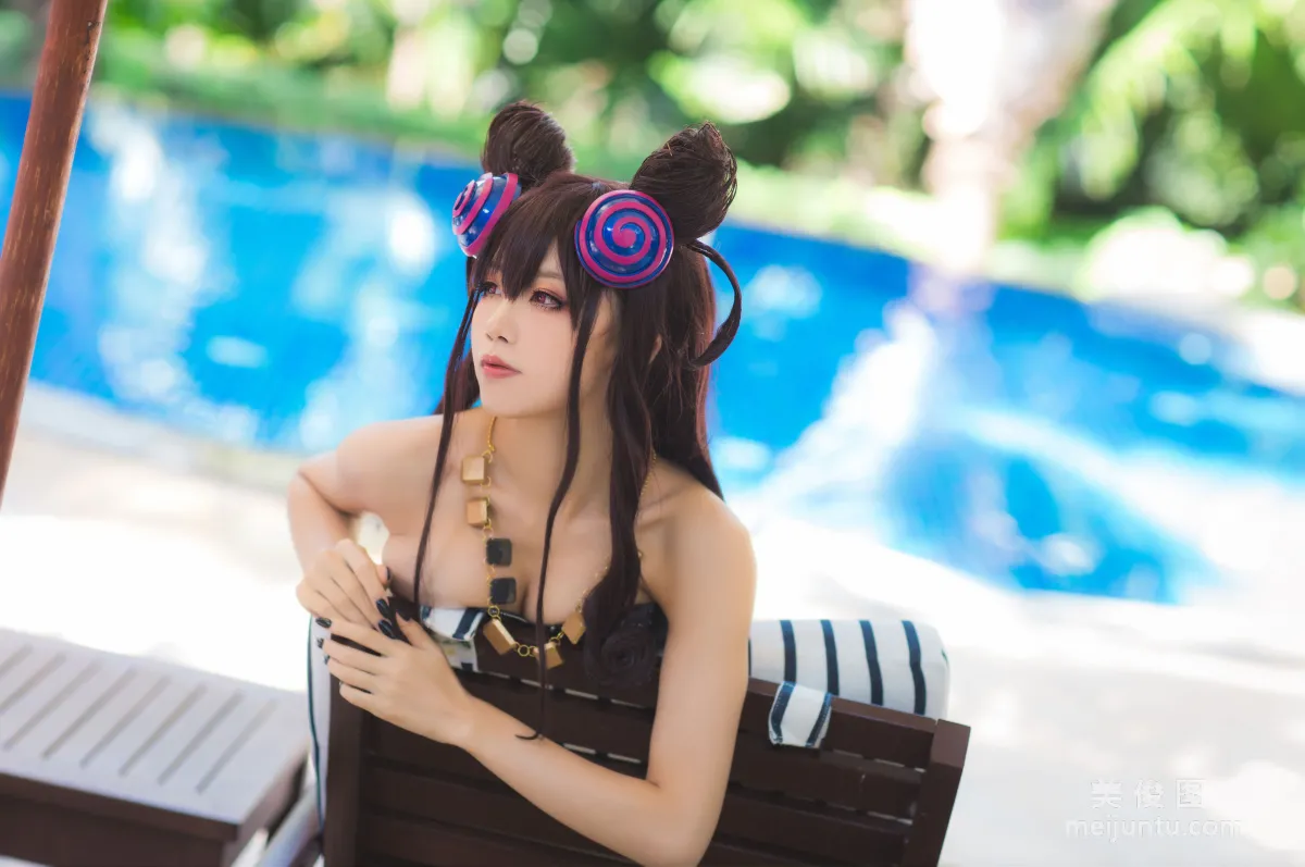 [COS] Anime Blogger Shui Miao aqua Purple Style Swimsuit Ver Photo Set photo 38