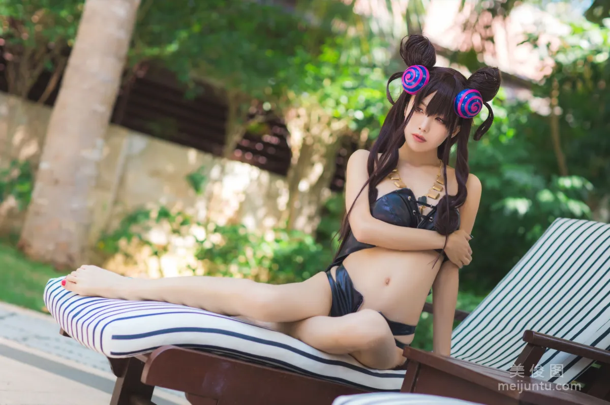 [COS] Anime Blogger Shui Miao aqua Purple Style Swimsuit Ver Photo Set photo 37
