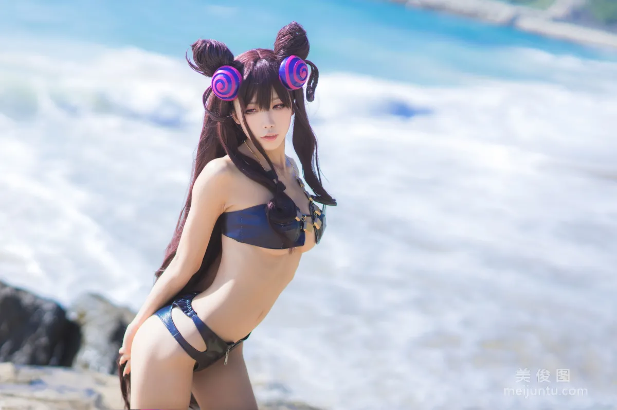 [COS] Anime Blogger Shui Miao aqua Purple Style Swimsuit Ver Photo Set photo 16