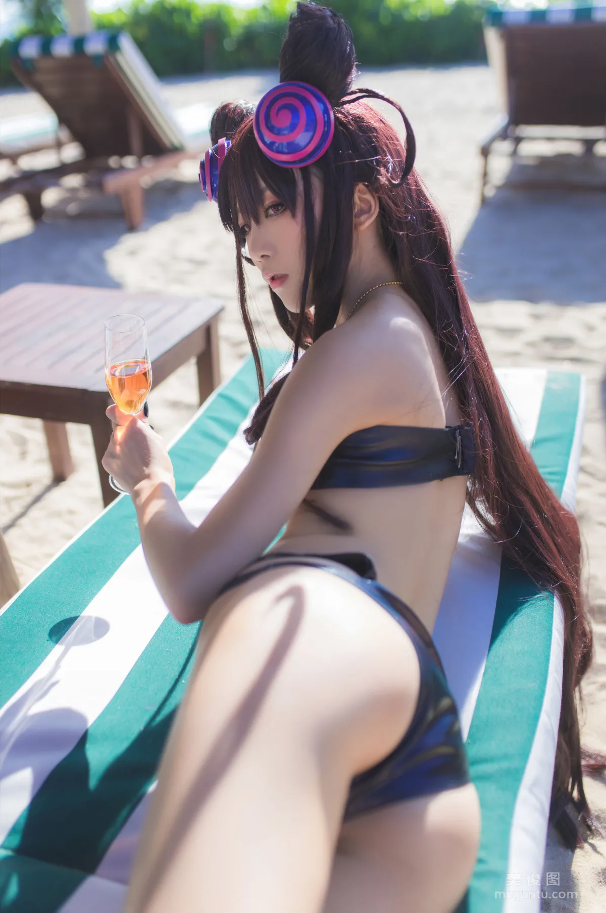 [COS] Anime Blogger Shui Miao aqua Purple Style Swimsuit Ver Photo Set photo 14