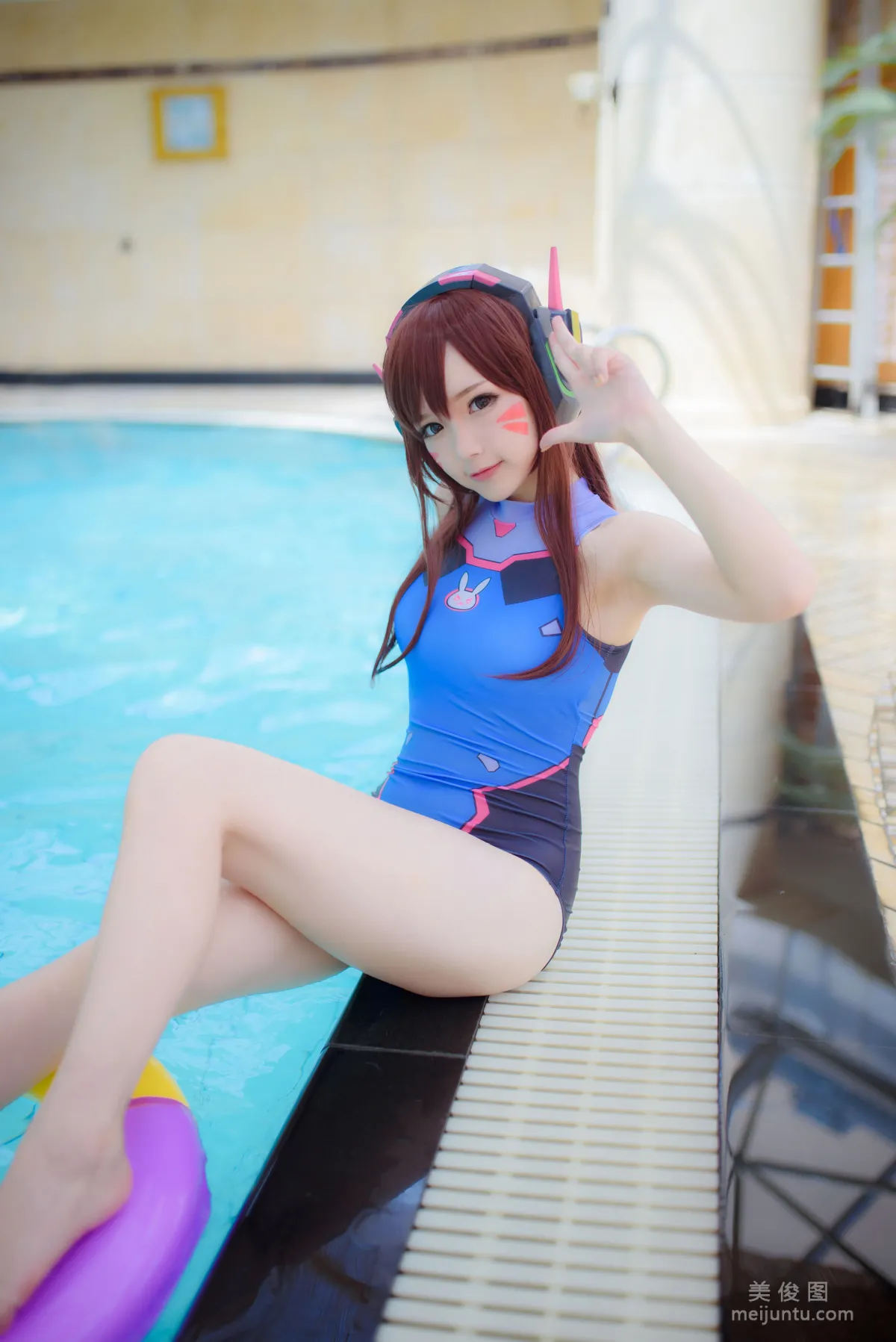 [COS] Anime Blogger Xueqing Astra D.Va Swimsuit Photo Set photo 21