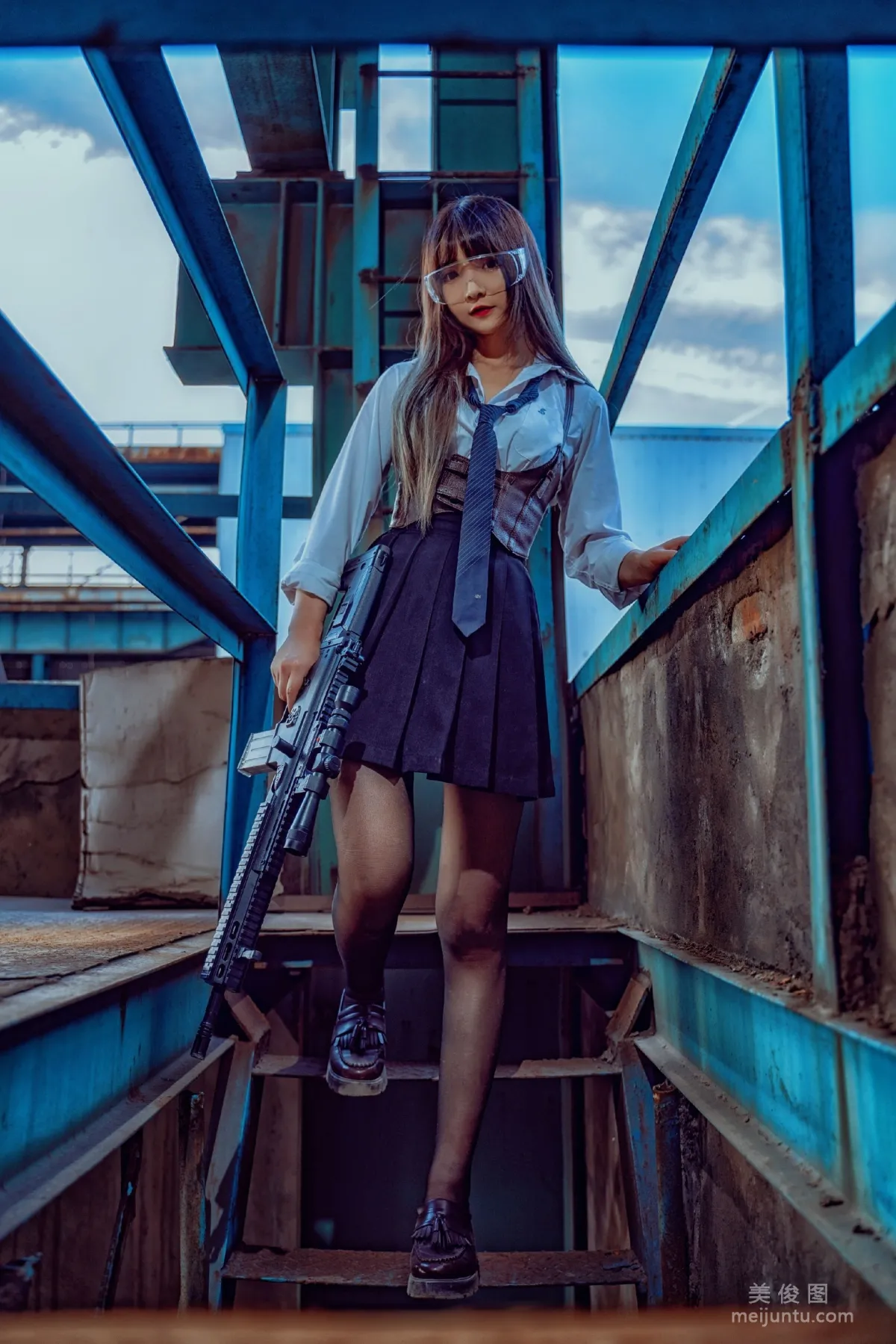 [COS] 2D Beauty Guchuan kagura, Armed JK, Photo Set photo 4