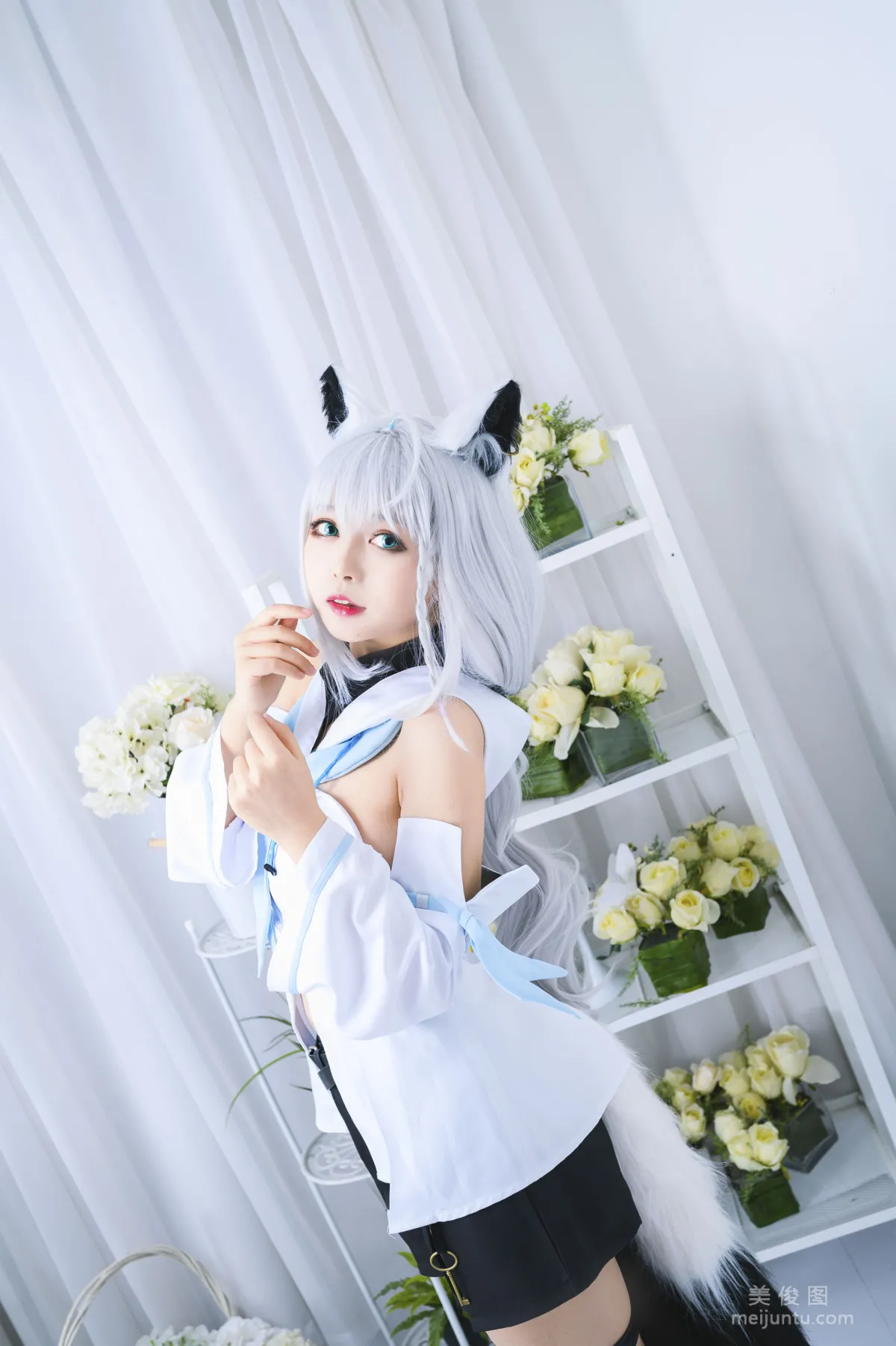 [COS Bonus] Big-Eyed Cute Girl Heimaomao OvO, Shirakami Fubuki Photo Set photo 8