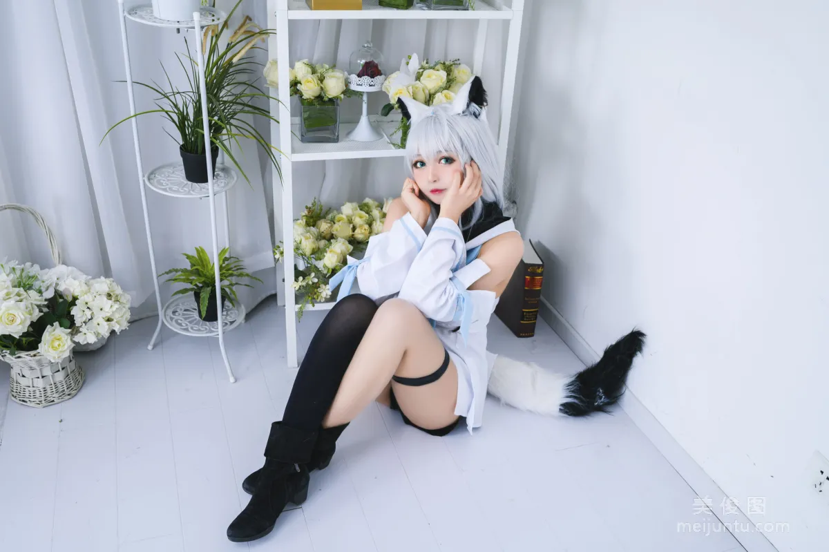 [COS Bonus] Big-Eyed Cute Girl Heimaomao OvO, Shirakami Fubuki Photo Set photo 12