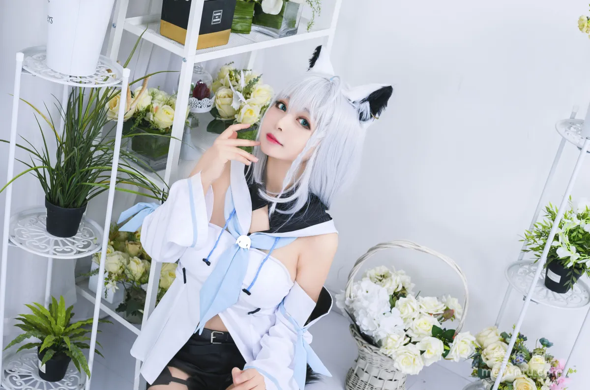 [COS Bonus] Big-Eyed Cute Girl Heimaomao OvO, Shirakami Fubuki Photo Set photo 5