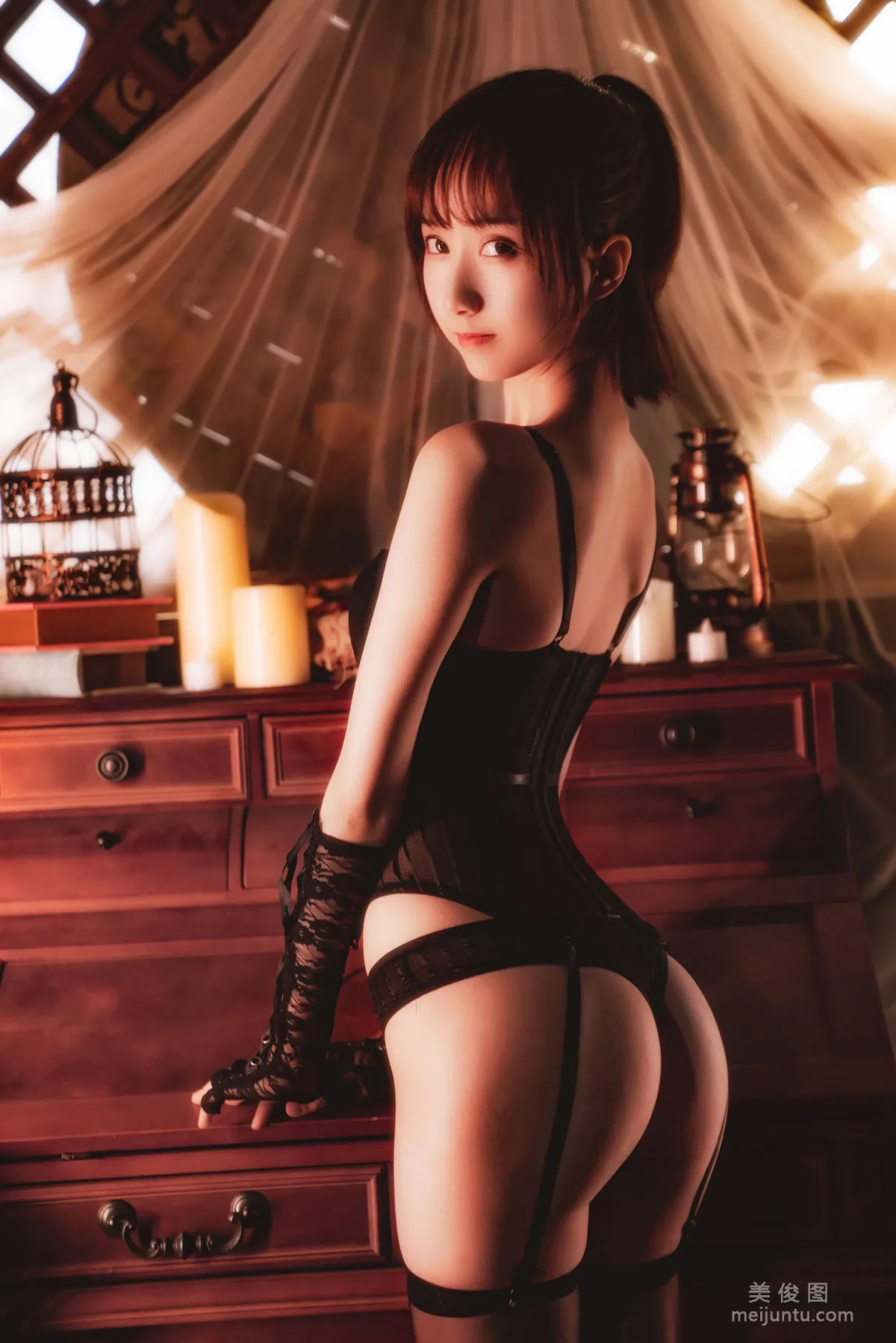 [COS Bonus] Cute Girl Mu Mianmian OwO, Tight Lingerie Photo Set photo 31