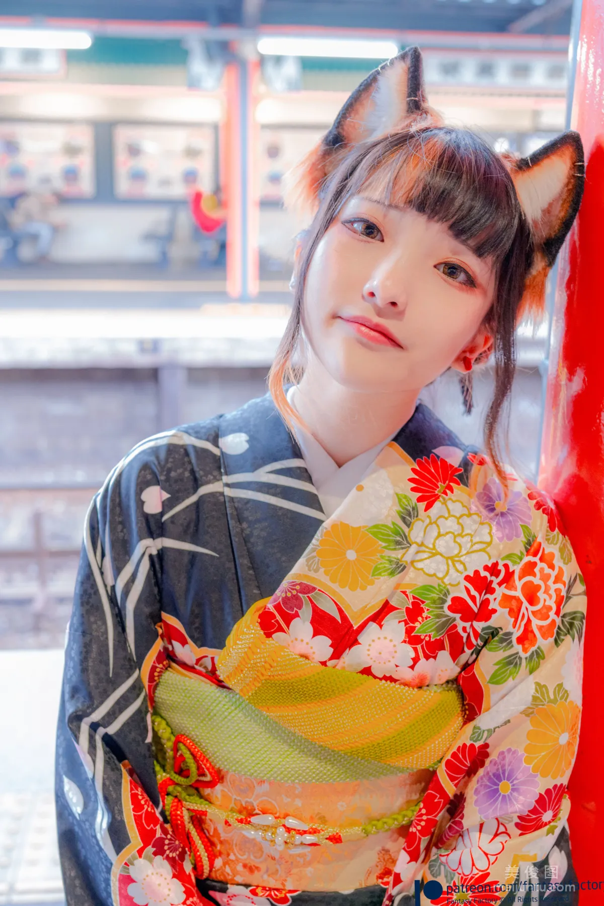 [Fantasy Factory] 小丁Cosplay 2020.01 《黑丝 和服 JK》 写真集65