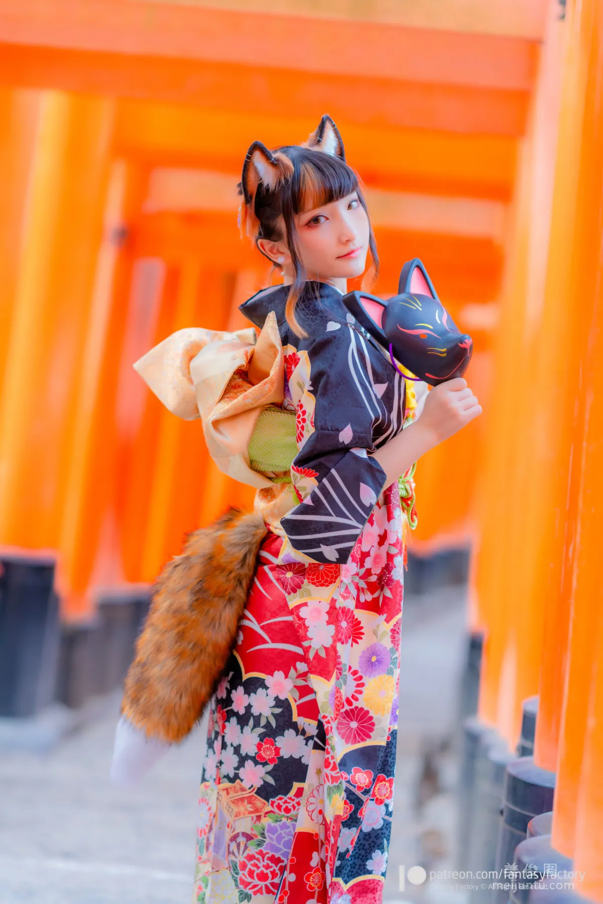 [Fantasy Factory] 小丁Cosplay 2020.01 《黑丝 和服 JK》 写真集61