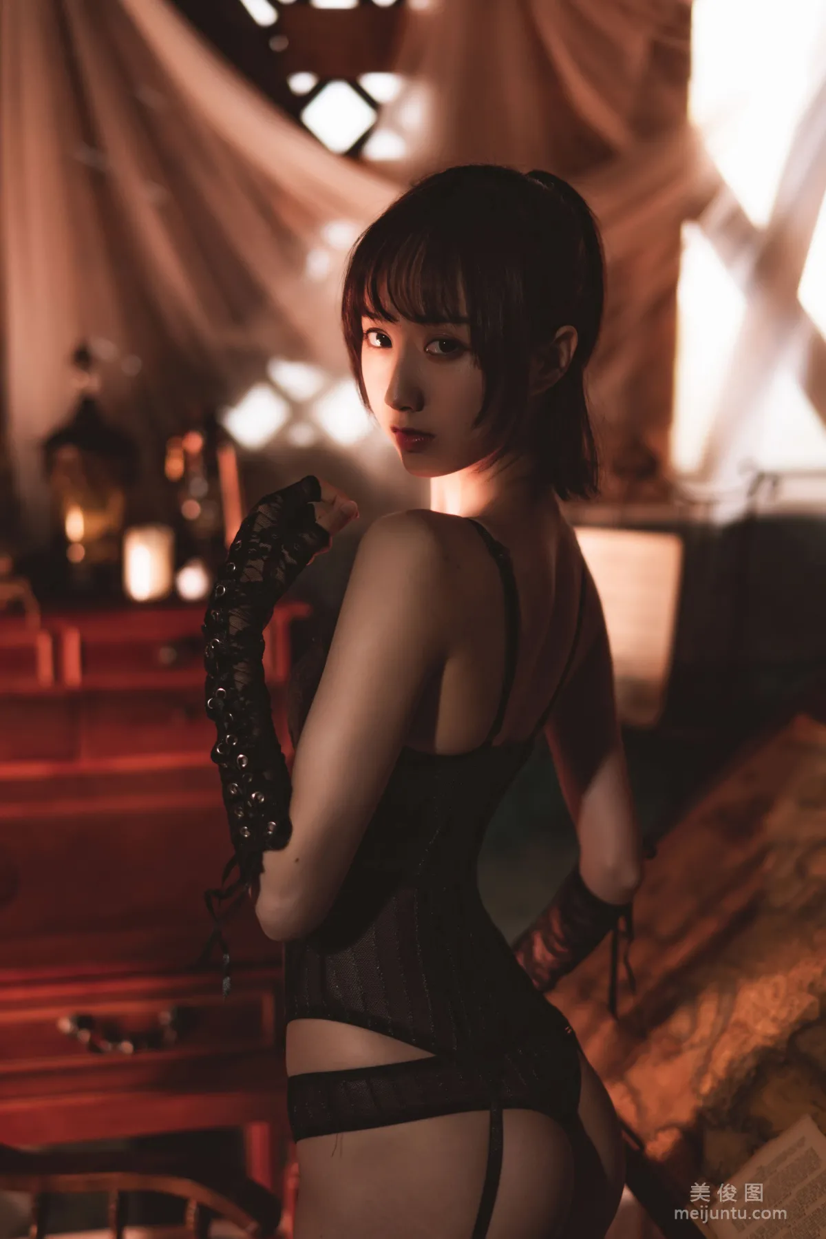 [COS Bonus] Cute Girl Mu Mianmian OwO, Tight Lingerie Photo Set photo 8