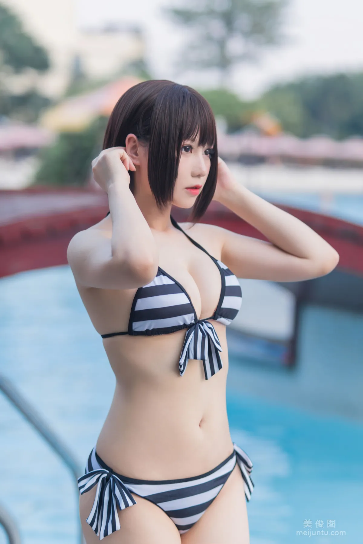 [COS] Cute Girl Nyako Miaozi, Megumi Kato Swimsuit, Photo Set photo 8
