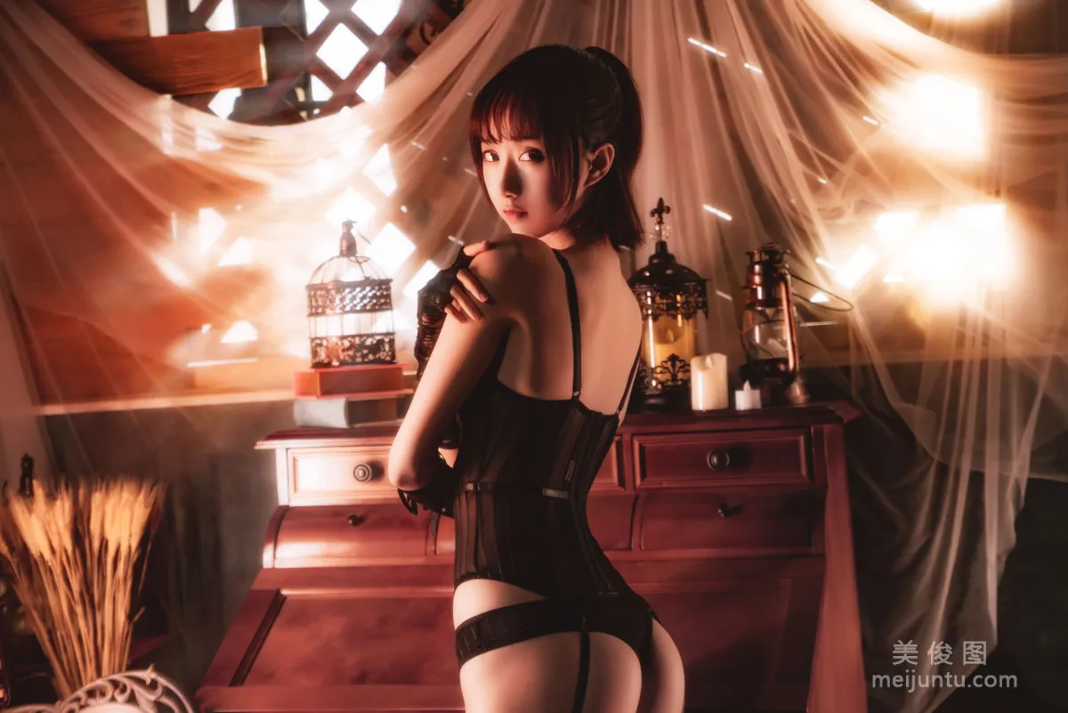 [COS Bonus] Cute Girl Mu Mianmian OwO, Tight Lingerie Photo Set photo 34