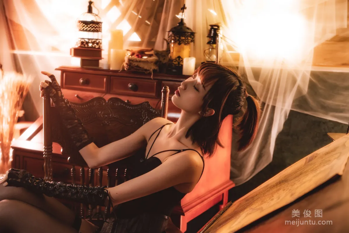 [COS Bonus] Cute Girl Mu Mianmian OwO, Tight Lingerie Photo Set photo 63