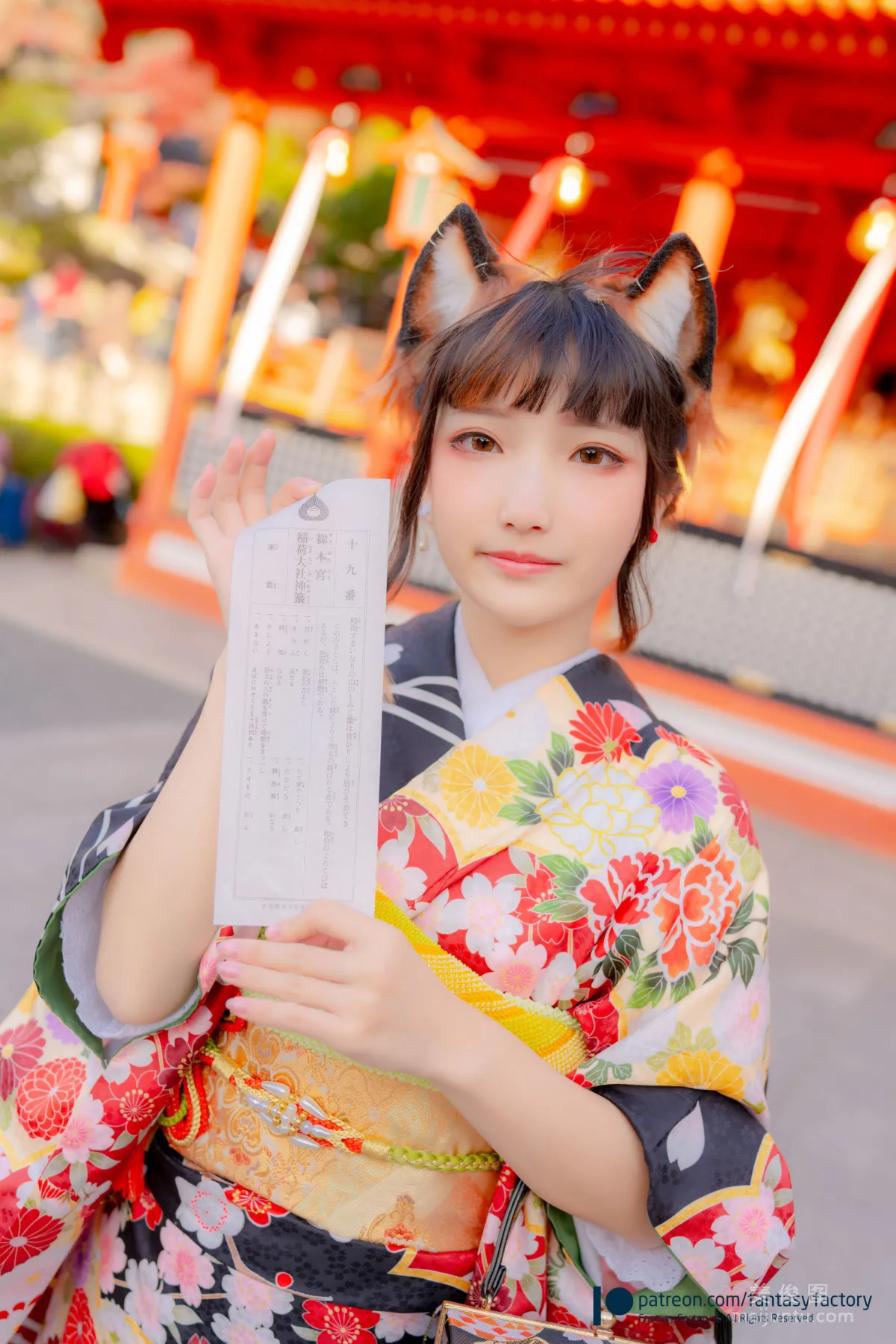 [Fantasy Factory] 小丁Cosplay 2020.01 《黑丝 和服 JK》 写真集57