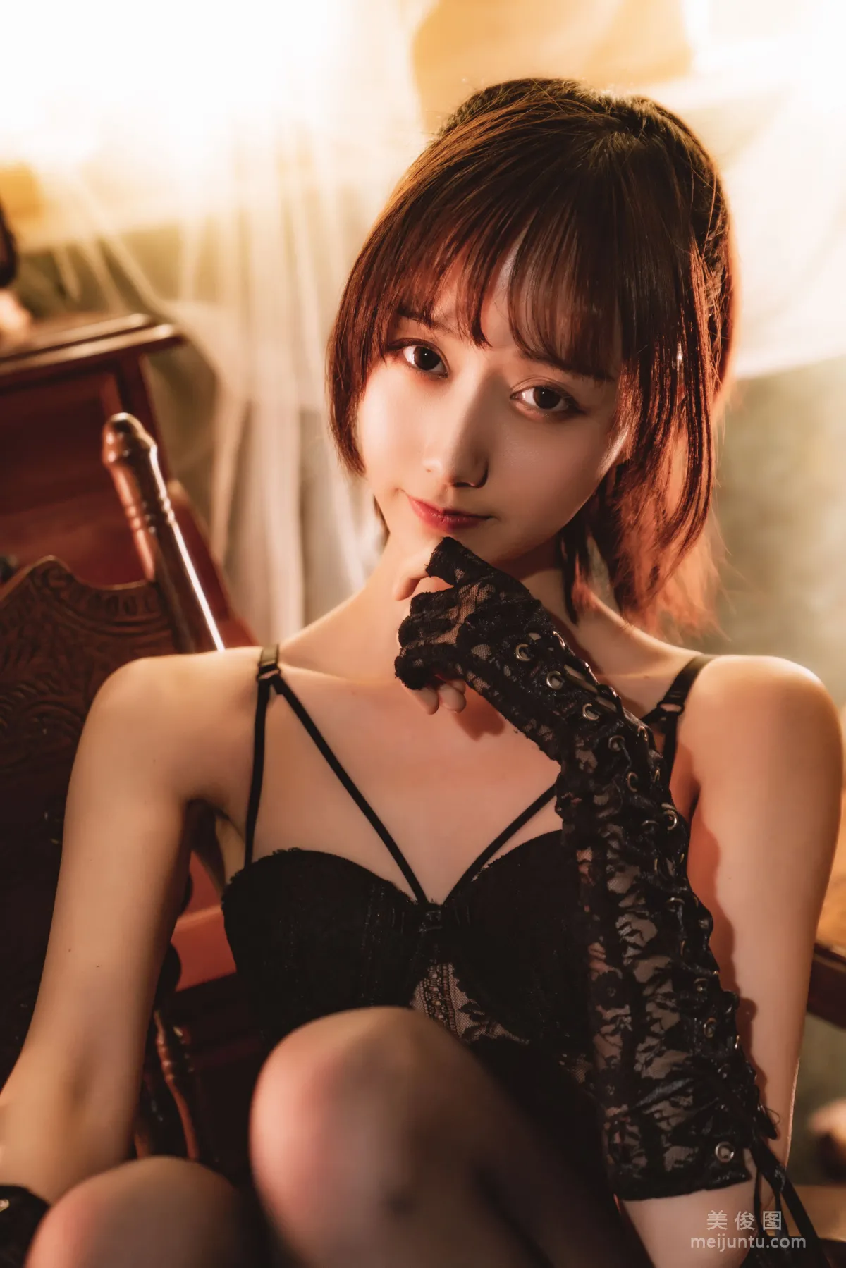 [COS Bonus] Cute Girl Mu Mianmian OwO, Tight Lingerie Photo Set photo 66