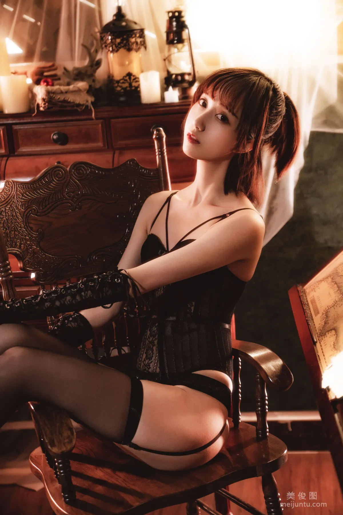 [COS Bonus] Cute Girl Mu Mianmian OwO, Tight Lingerie Photo Set photo 62
