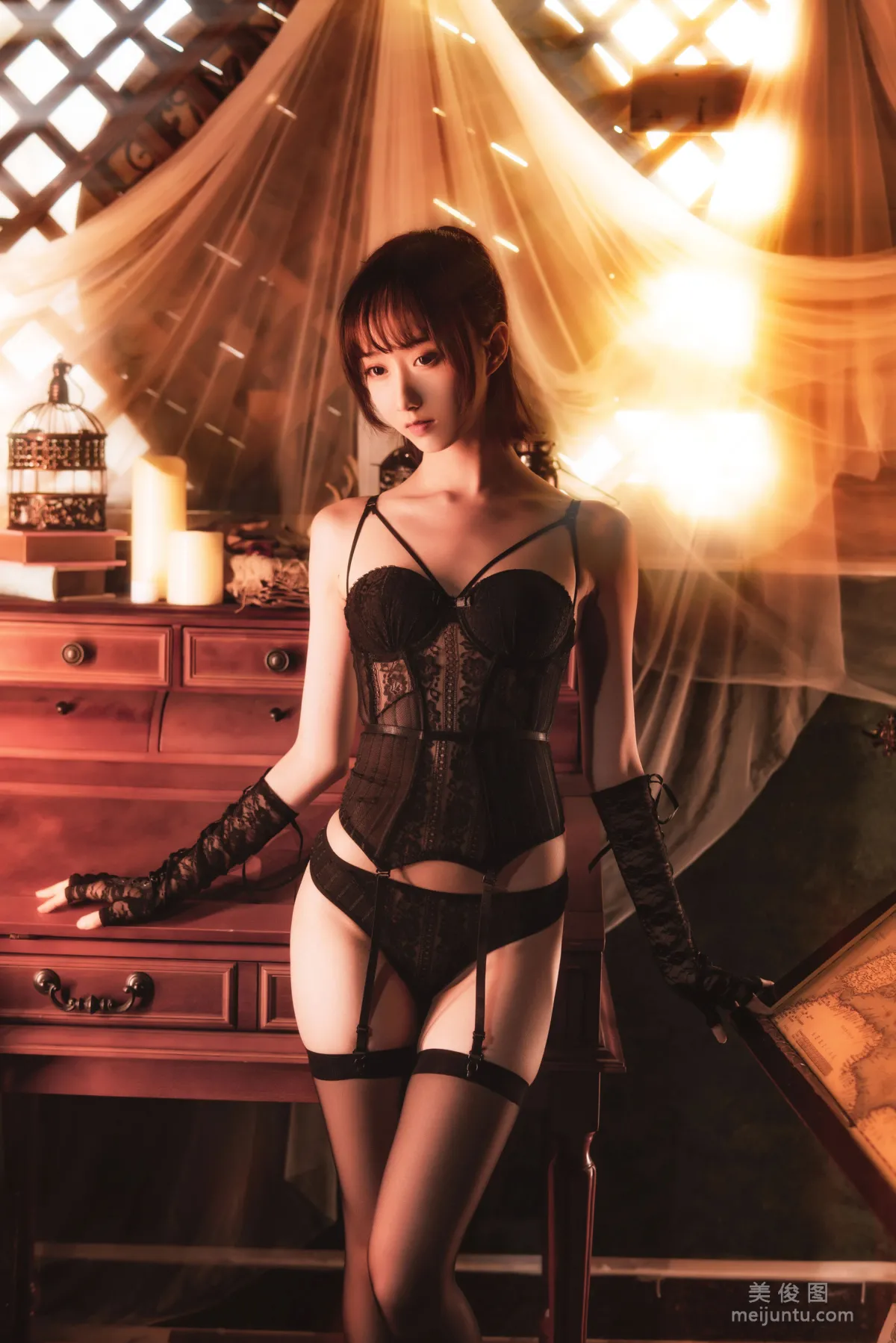 [COS Bonus] Cute Girl Mu Mianmian OwO, Tight Lingerie Photo Set photo 20