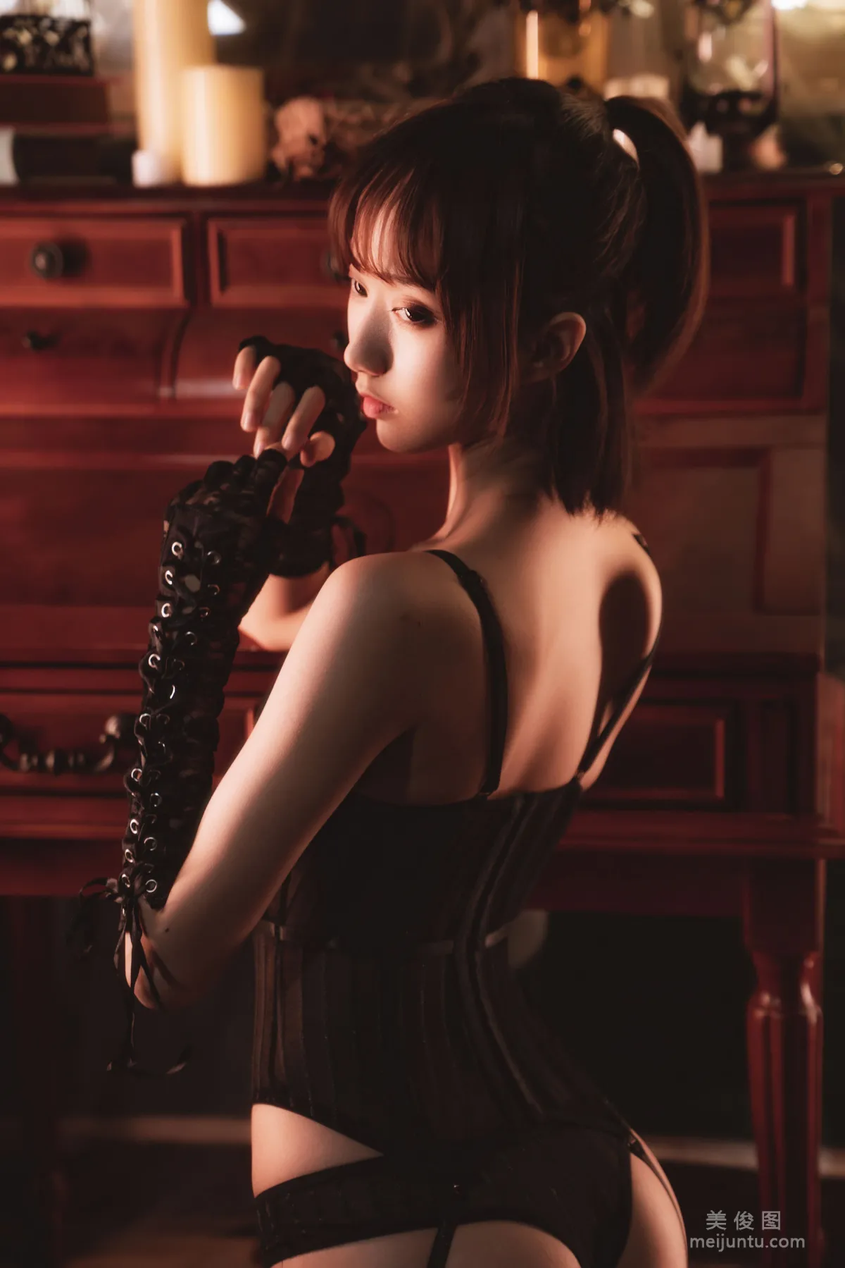 [COS Bonus] Cute Girl Mu Mianmian OwO, Tight Lingerie Photo Set photo 56