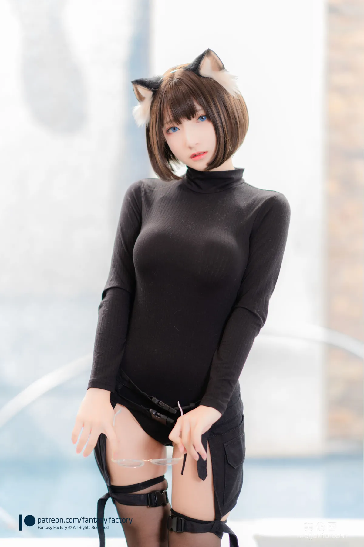[Fantasy Factory] 小丁Cosplay 2020.01 《黑丝 和服 JK》 写真集88