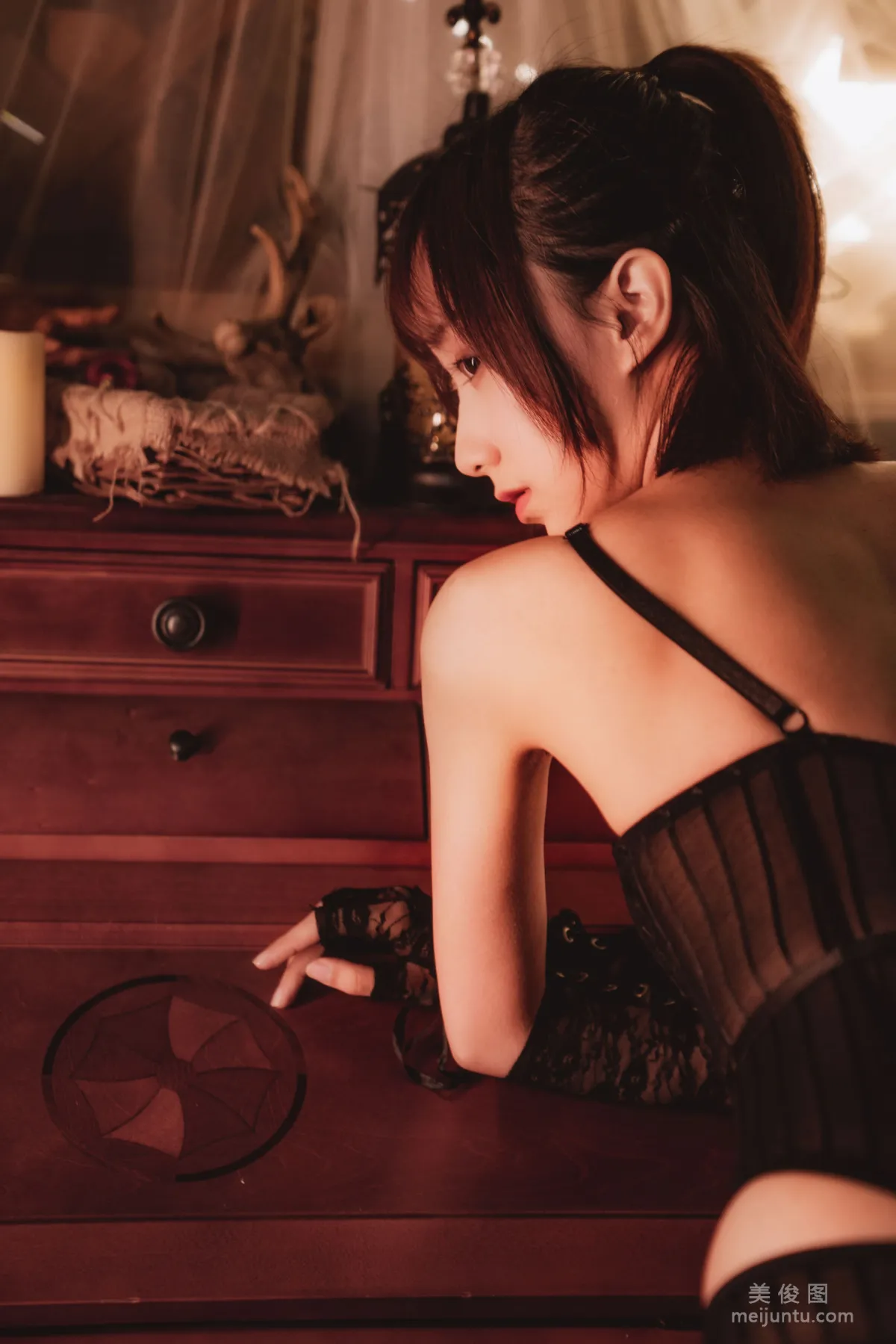 [COS Bonus] Cute Girl Mu Mianmian OwO, Tight Lingerie Photo Set photo 45