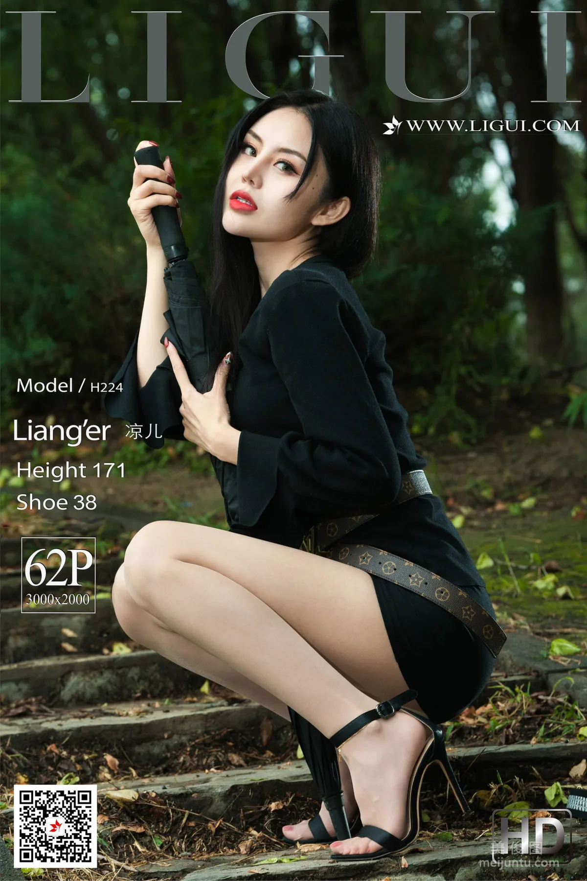 [丽柜Ligui] 凉儿 《黑衣丝袜女郎》 写真集1