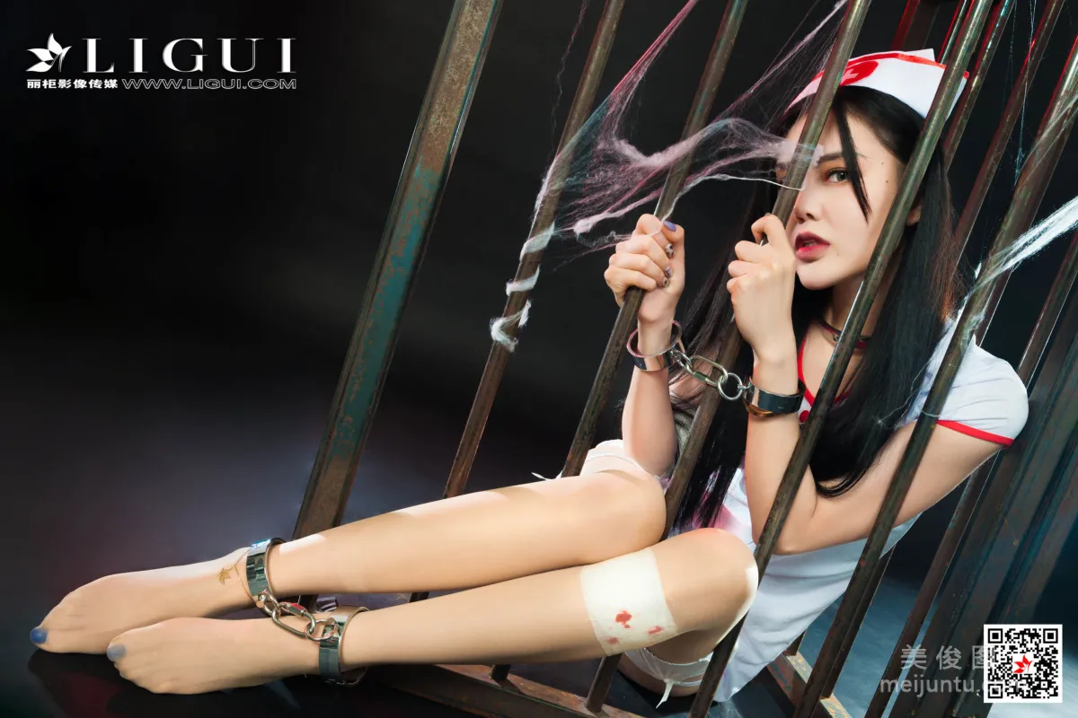 [丽柜美束Ligui] Model 凉儿 - 护士镣铐制服丝袜人体23