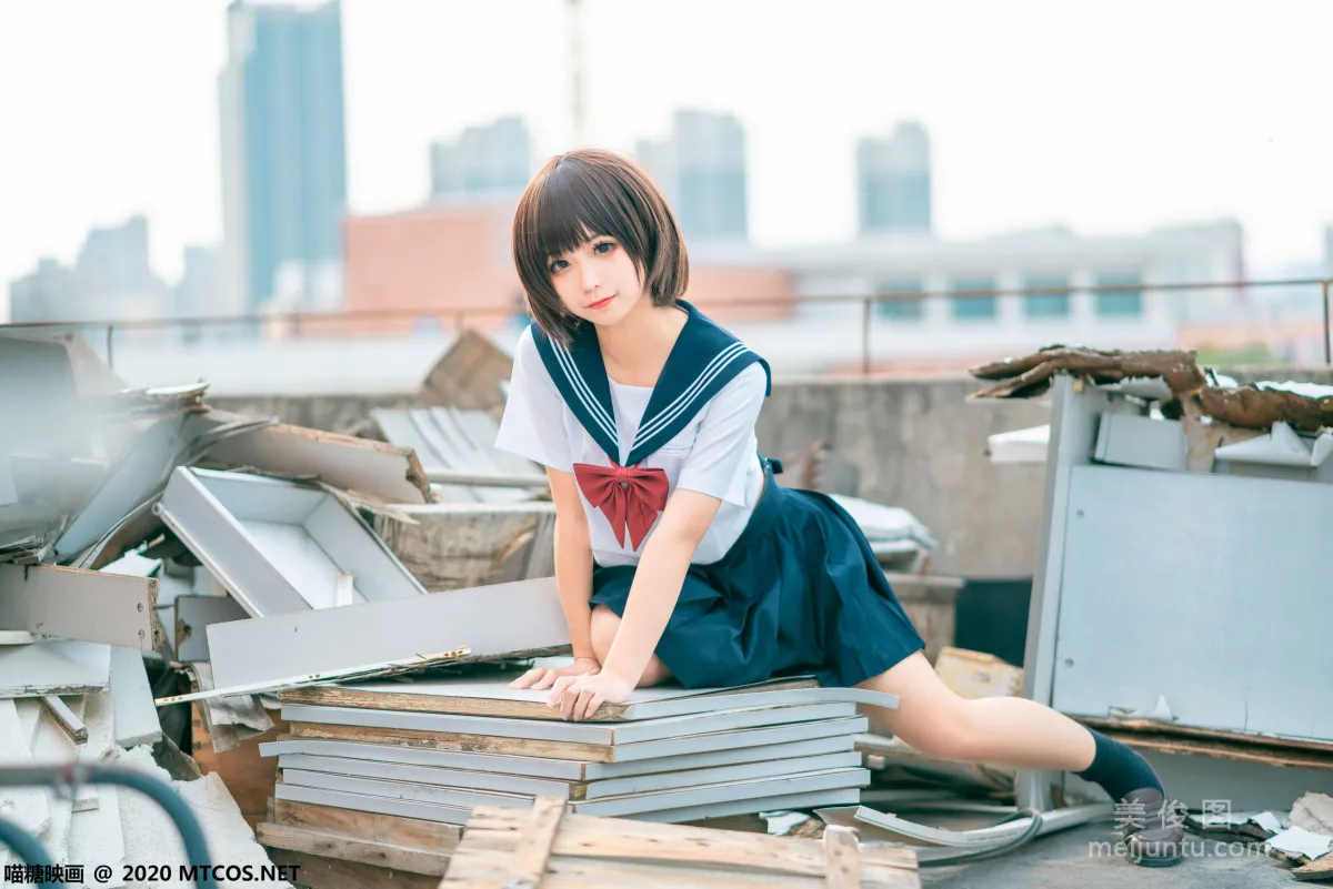 [喵糖映画] JKL.021 天台JK制服 写真集17