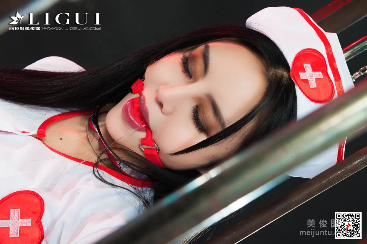 [丽柜美束Ligui] Model 凉儿 - 护士镣铐制服丝袜人体51