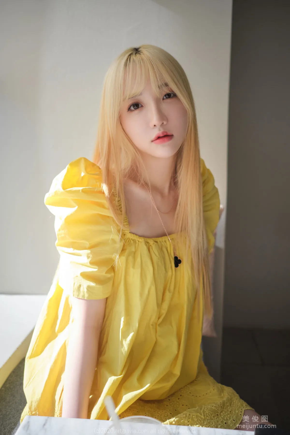 [ARTGRAVIA] VOL.173 Sun Lele, Yellow Dress + Bed Shoot SM Training photo 22