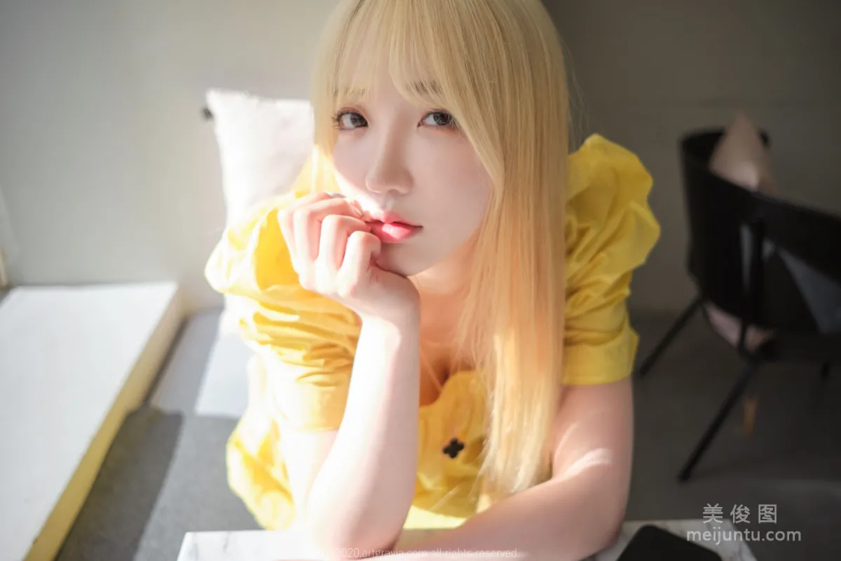 [ARTGRAVIA] VOL.173 Sun Lele, Yellow Dress + Bed Shoot SM Training photo 24