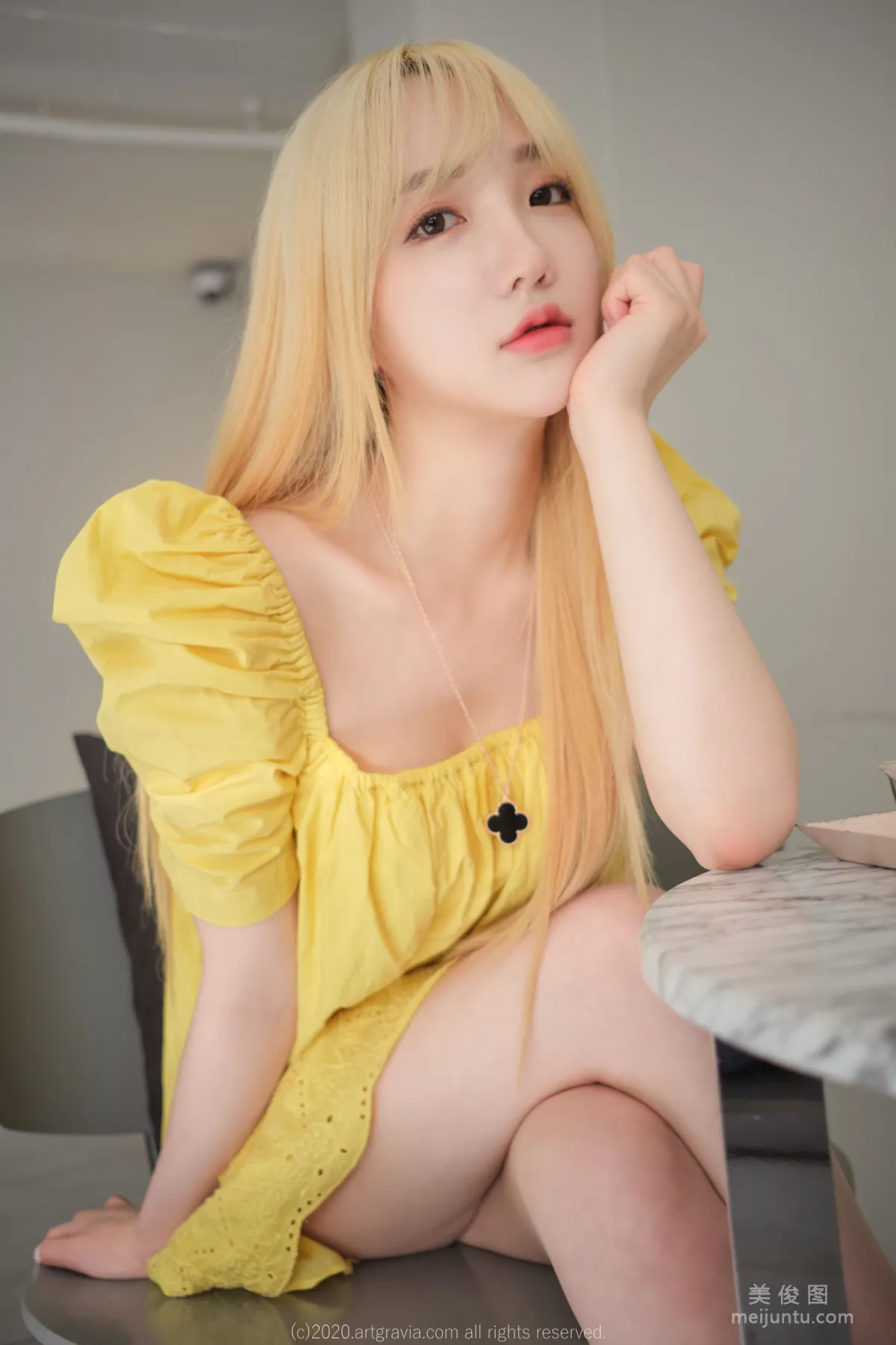 [ARTGRAVIA] VOL.173 Sun Lele, Yellow Dress + Bed Shoot SM Training photo 20