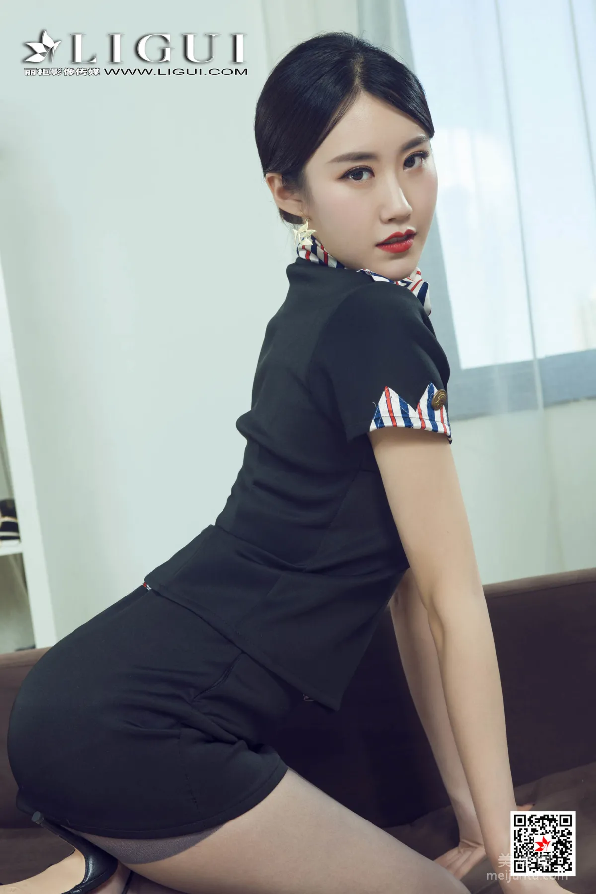 [Ligui] Model Zi Qing - Premium Gray Stockings Stewardess Legs photo 27