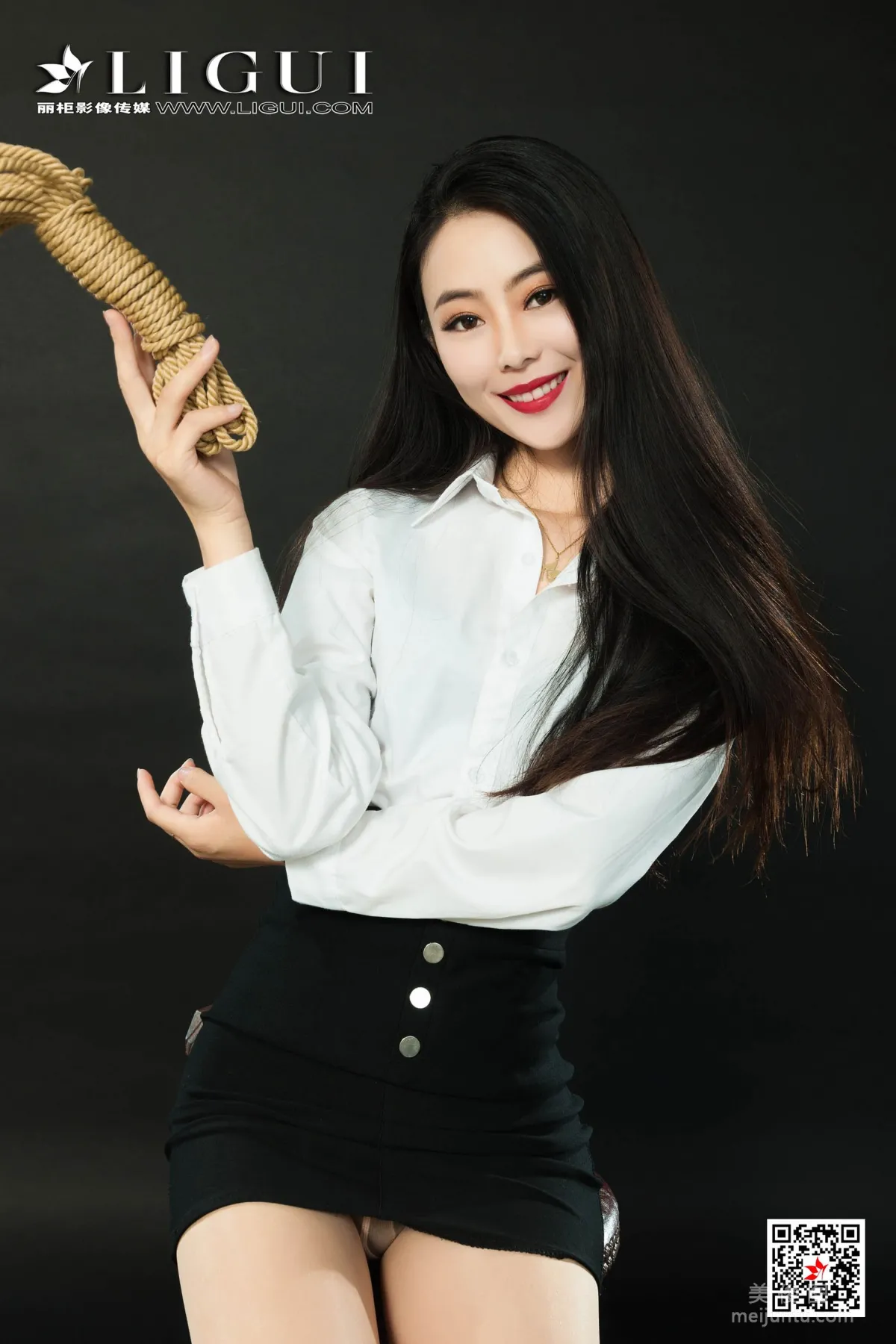 [丽柜美束Ligui] 网络丽人 Model 白雪 - 肉丝捆绑绳艺70