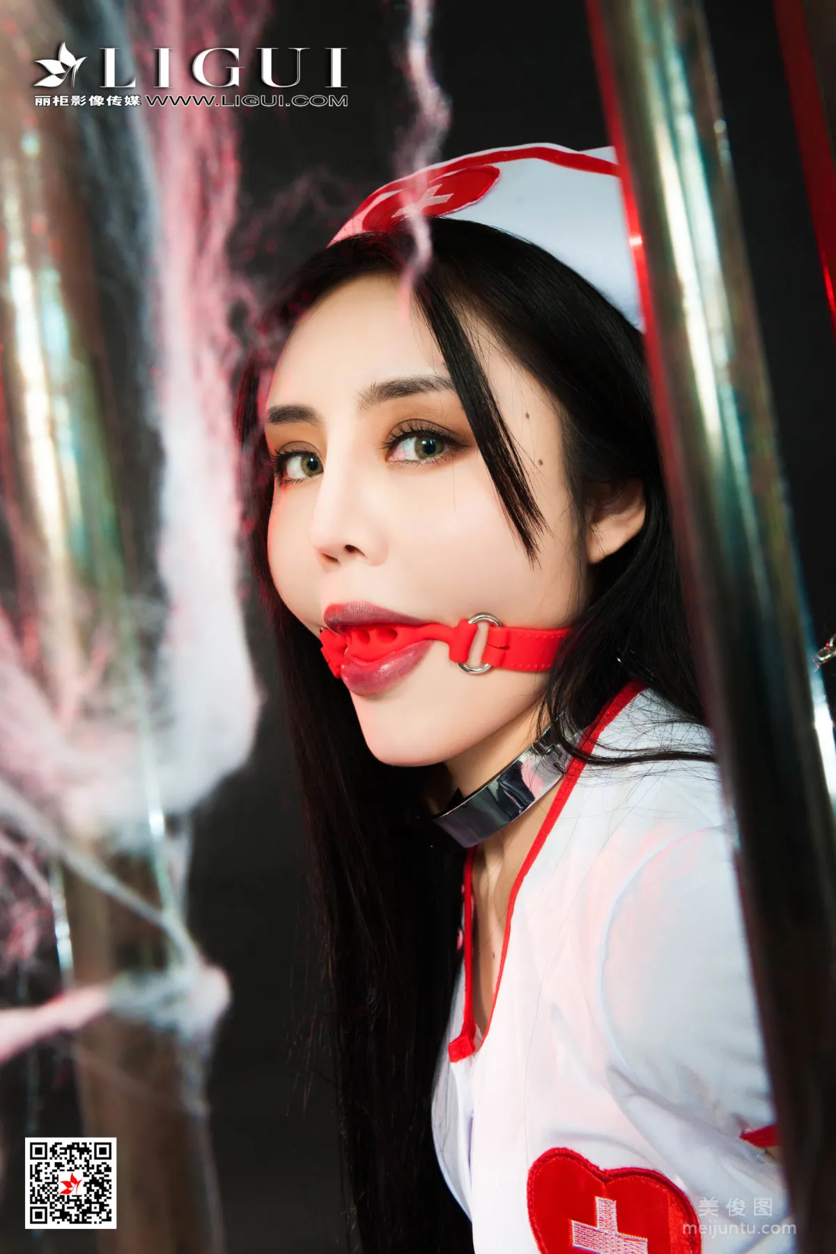 [丽柜美束Ligui] Model 凉儿 - 护士镣铐制服丝袜人体38