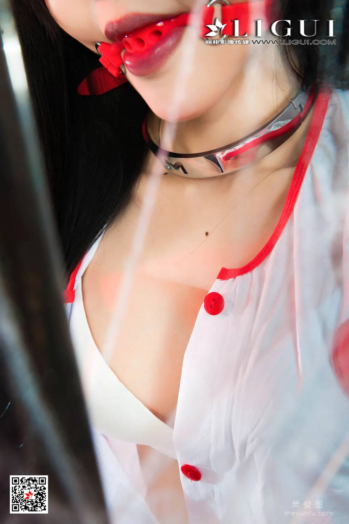 [丽柜美束Ligui] Model 凉儿 - 护士镣铐制服丝袜人体53