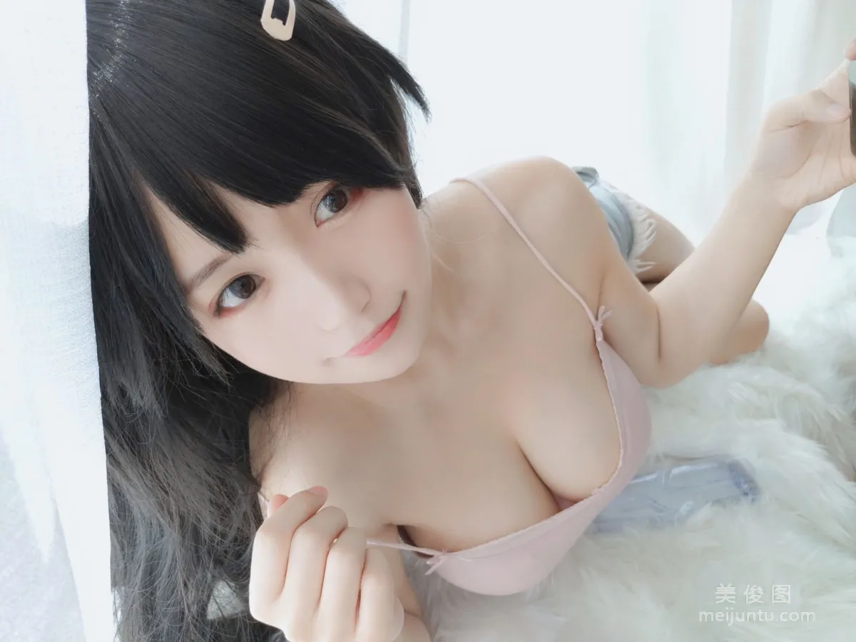 [Cosplay] Anime Blogger Xiaocang Qiandai w - Pink Camisole Photo Set photo 28