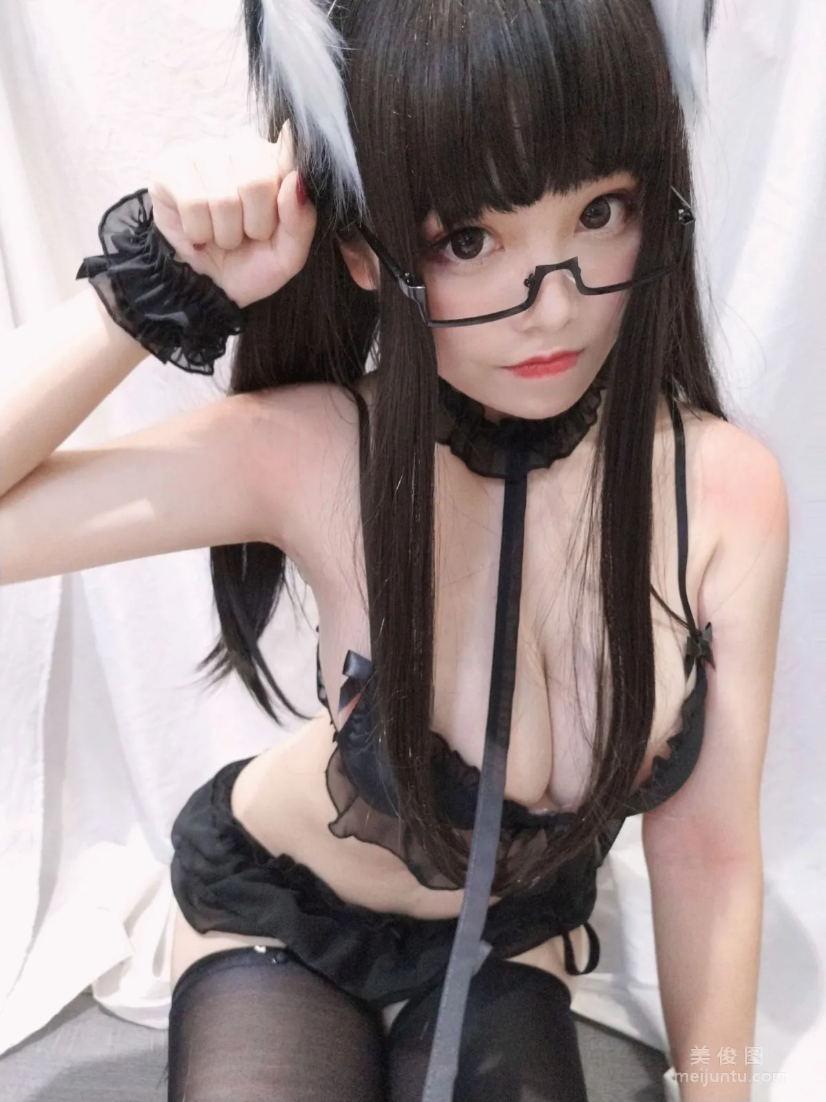[Cosplay] Mizhi Maoqiu, Glasses Cat Girl Photo Set photo 23