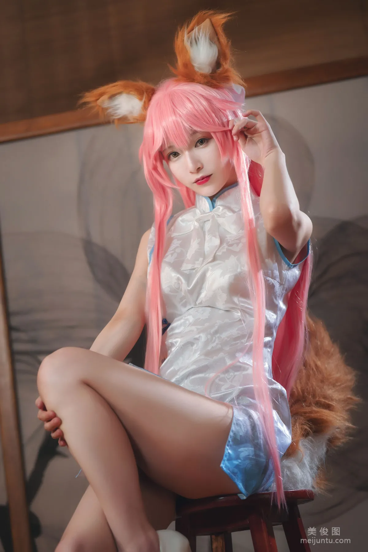 [Cosplay] 動漫博主鐵闆燒鬼舞w - 玉藻前 旗袍 寫真集 4