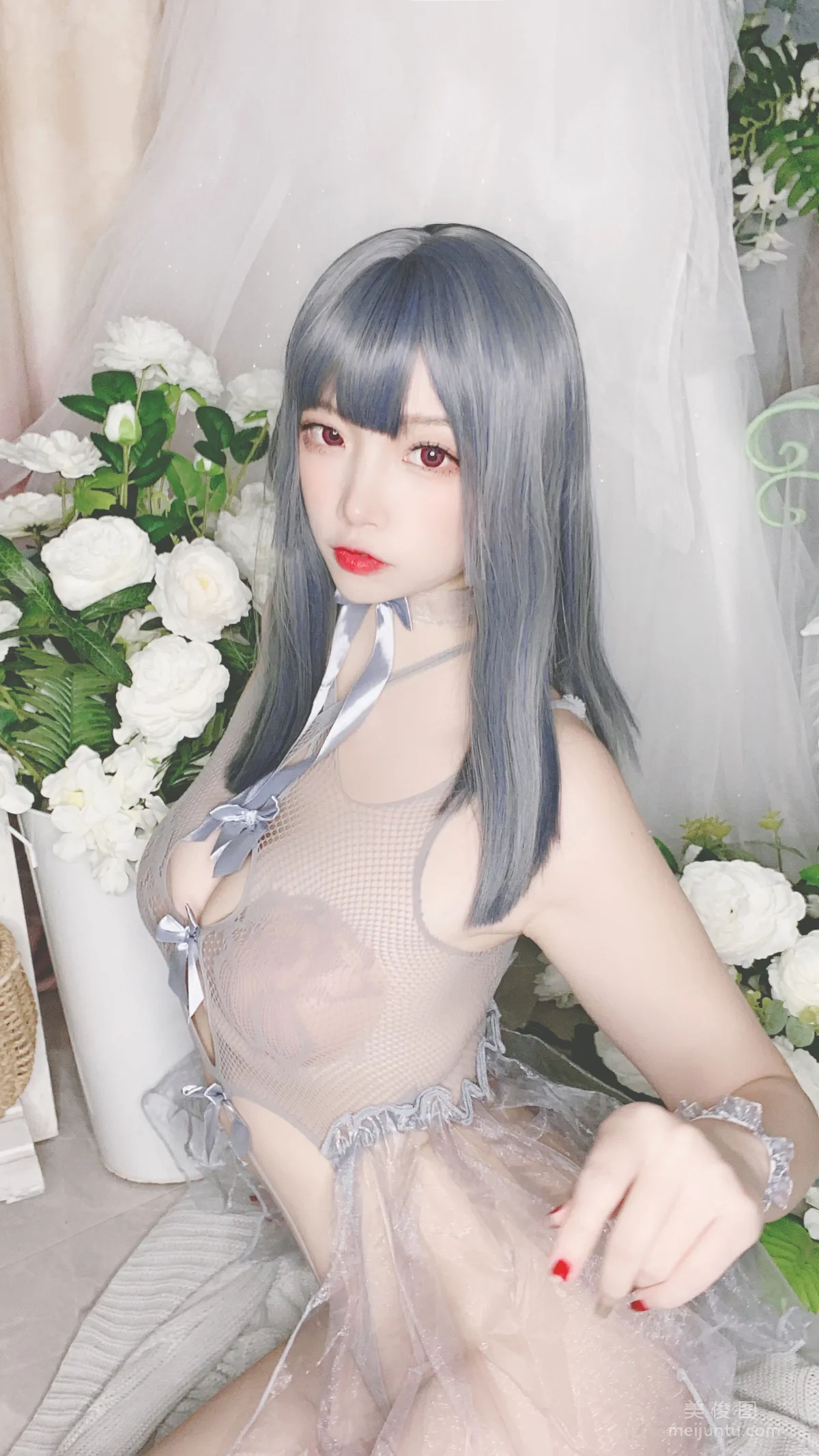 [Cosplay] 人气Coser二佐Nisa - 蓝色网状比基尼2