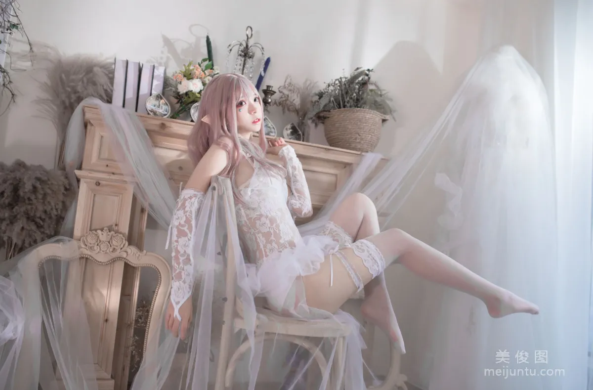 [Cosplay写真] 疯猫ss - 纯白精灵1