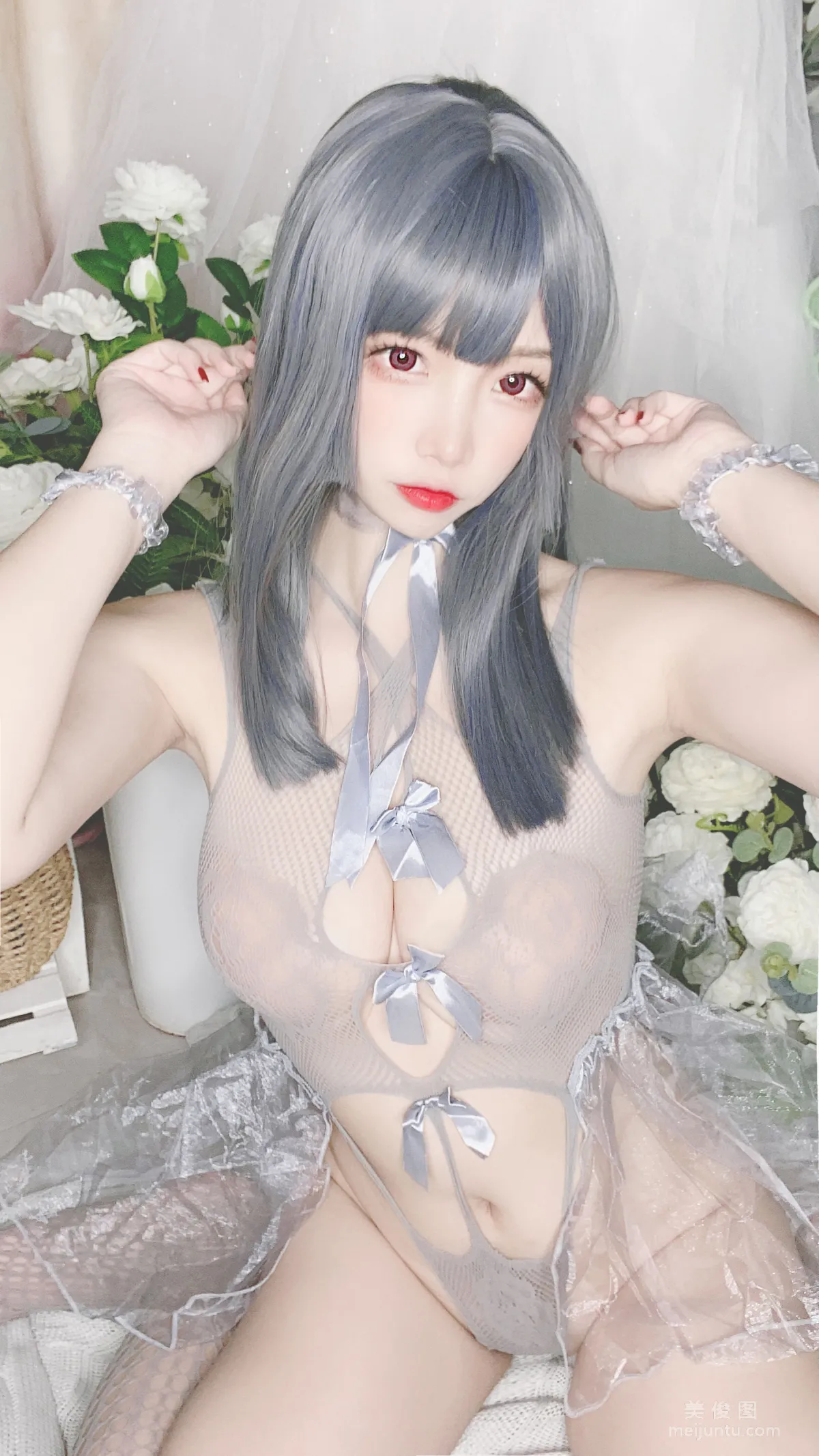[Cosplay] 人气Coser二佐Nisa - 蓝色网状比基尼8