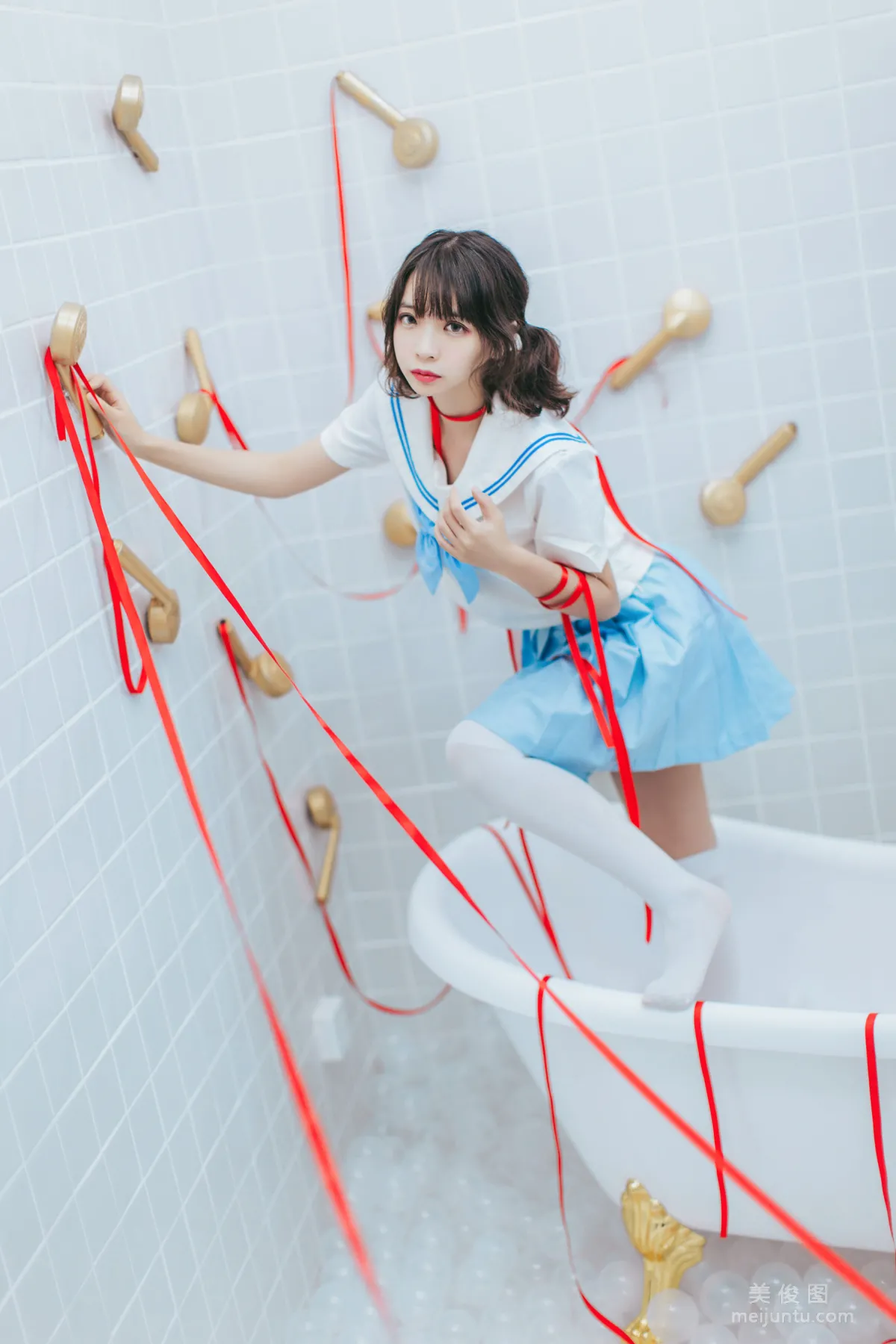 [Cosplay] 疯猫ss - 浴室JK 写真集7