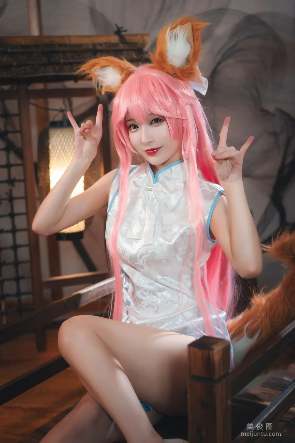 [Cosplay] 動漫博主鐵闆燒鬼舞w - 玉藻前 旗袍 寫真集 14