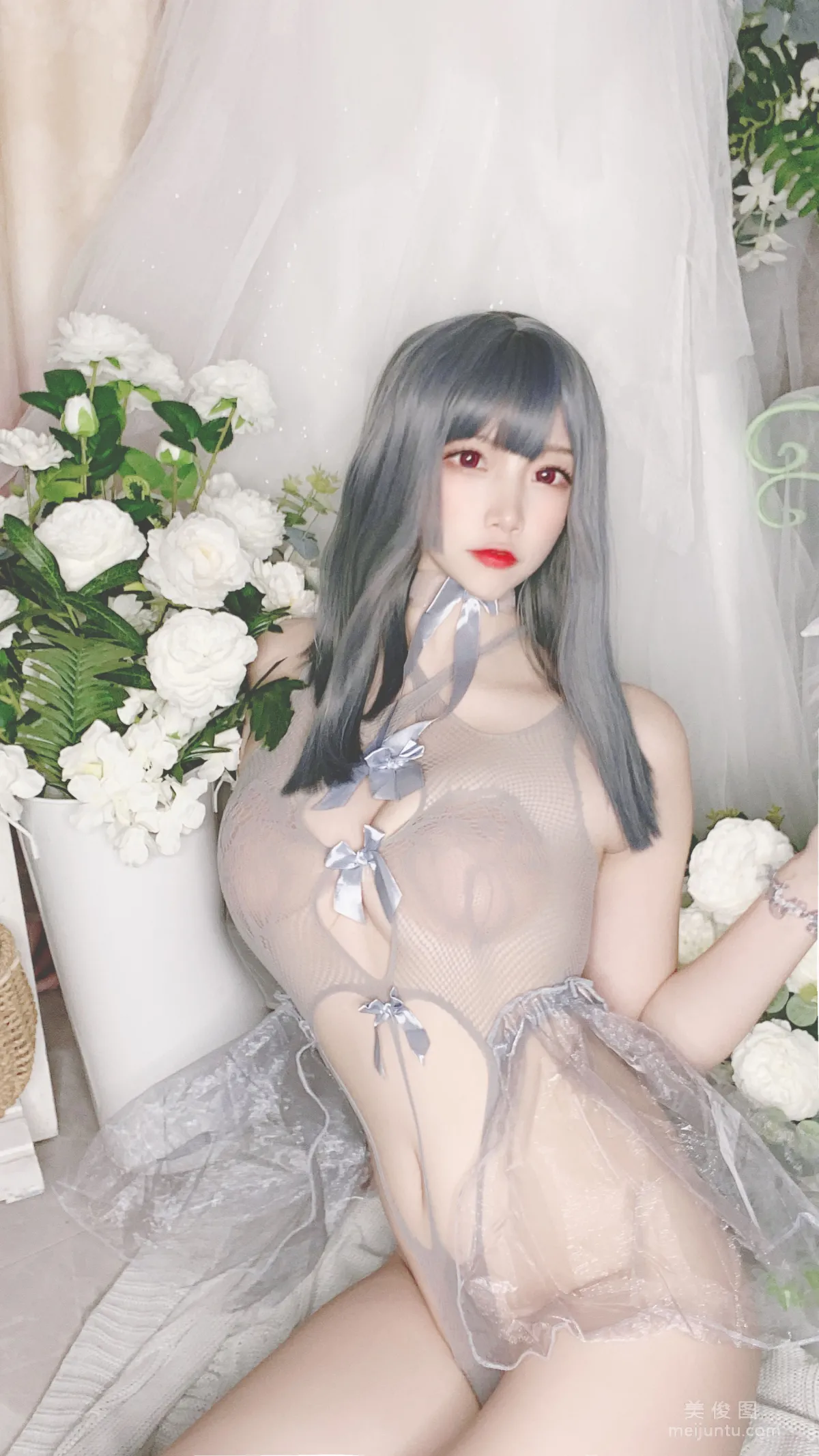 [Cosplay] 人气Coser二佐Nisa - 蓝色网状比基尼3